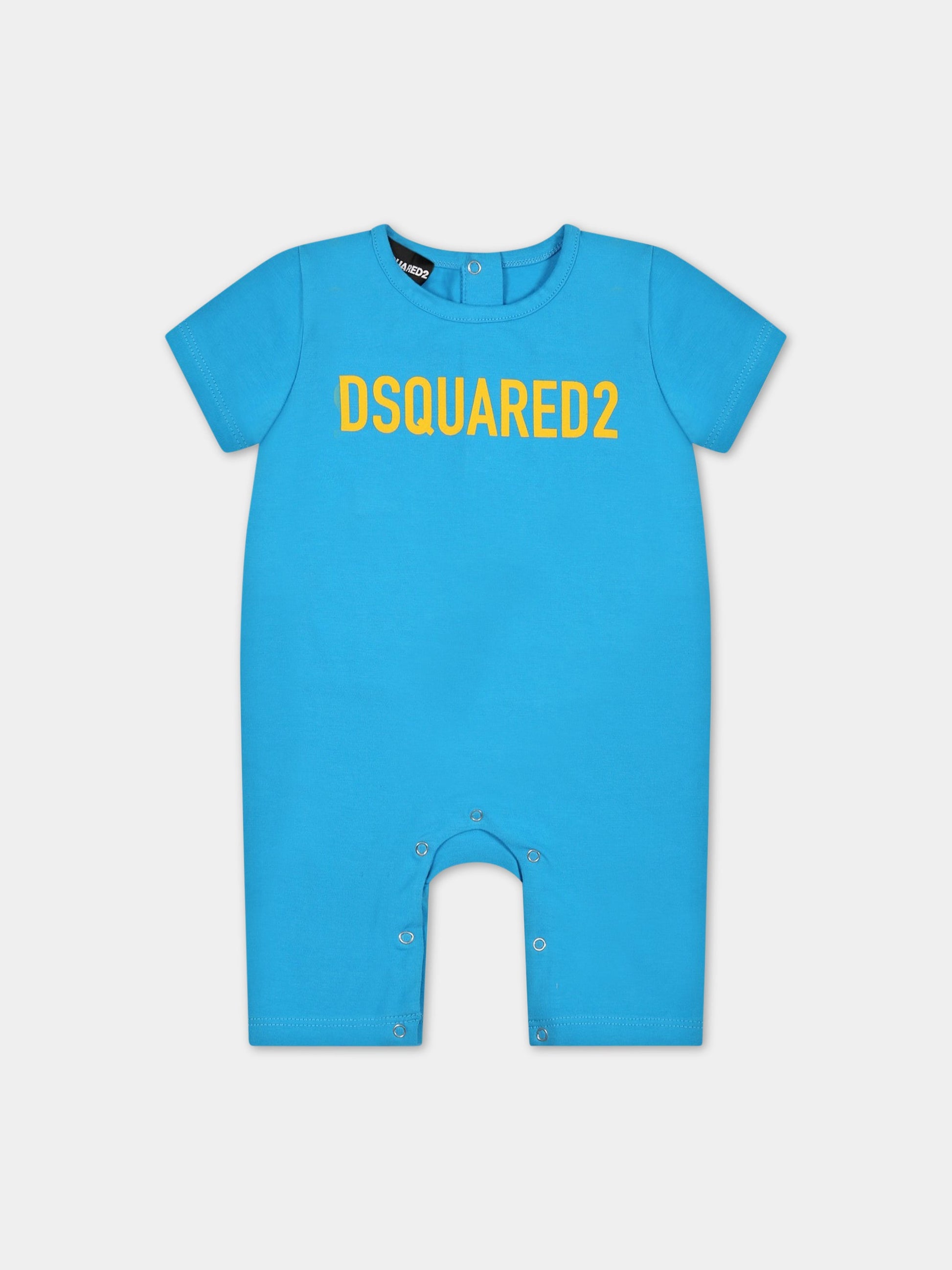 Pagliaccetto azzurro per neonato con logo,Dsquared2,DQ1776 D0A46 DQ817