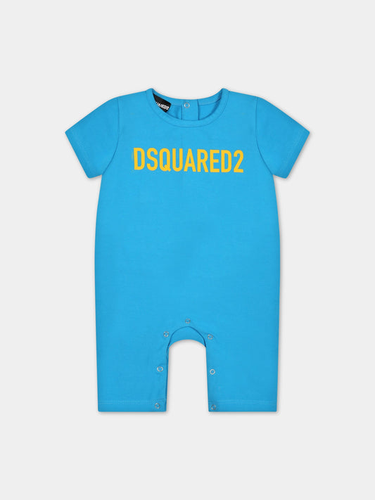 Pagliaccetto azzurro per neonato con logo,Dsquared2,DQ1776 D0A46 DQ817