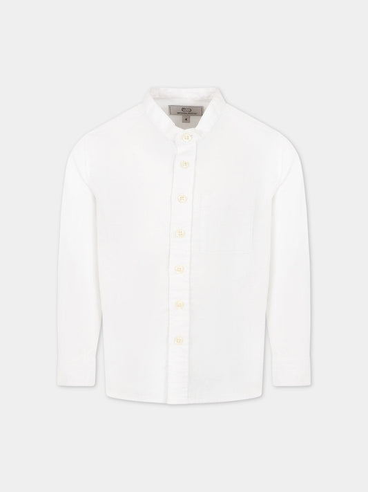 Camicia bianco per bambino con logo,Woolrich Kids,CFWKSI0059MRUT3377 8270