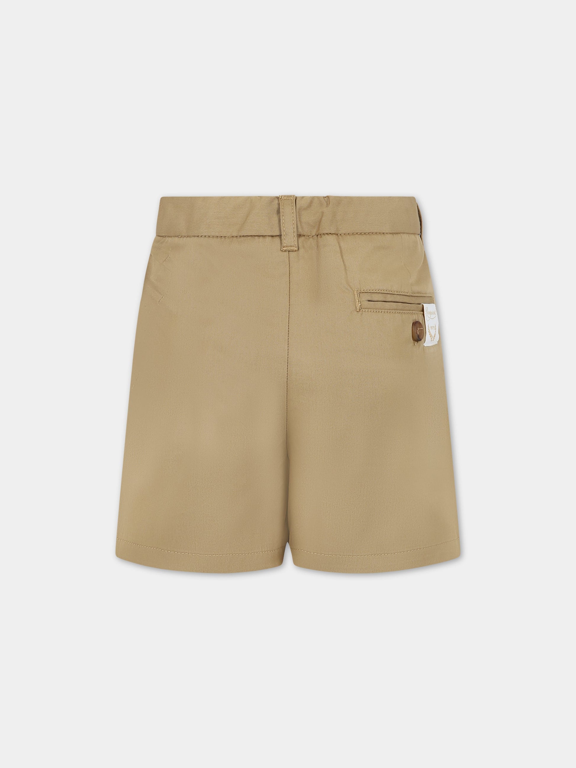 Shorts beige per bambino con logo,Bonpoint,S03BBEW00003 063