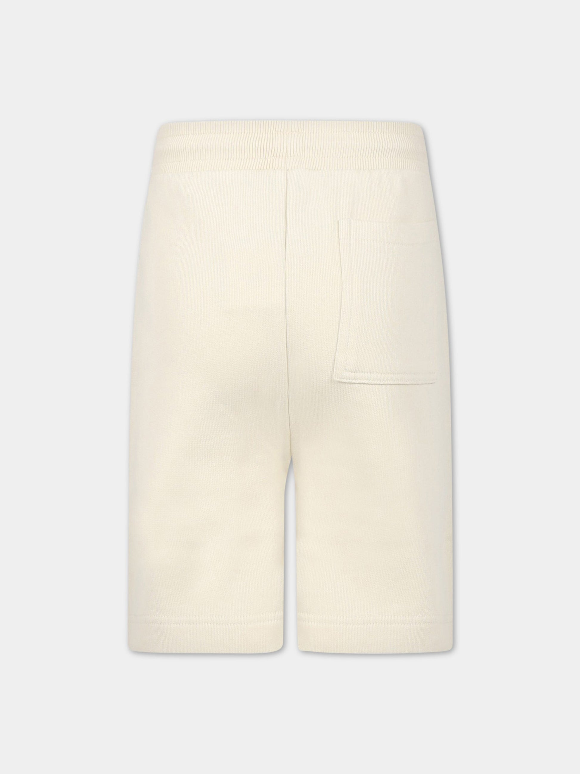 Shorts avorio per bambino con logo,Bonpoint,S03BBEW00008 003A
