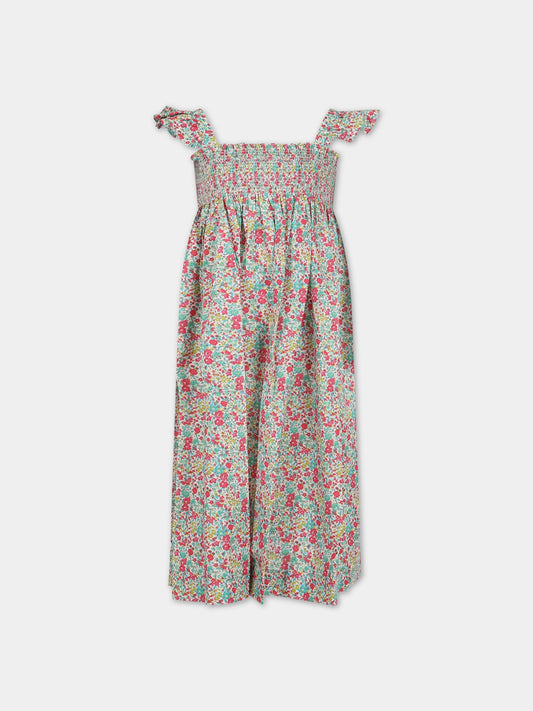 Vestito multicolor per bambina con stampa liberty,Bonpoint,S03GDRW00002 544A