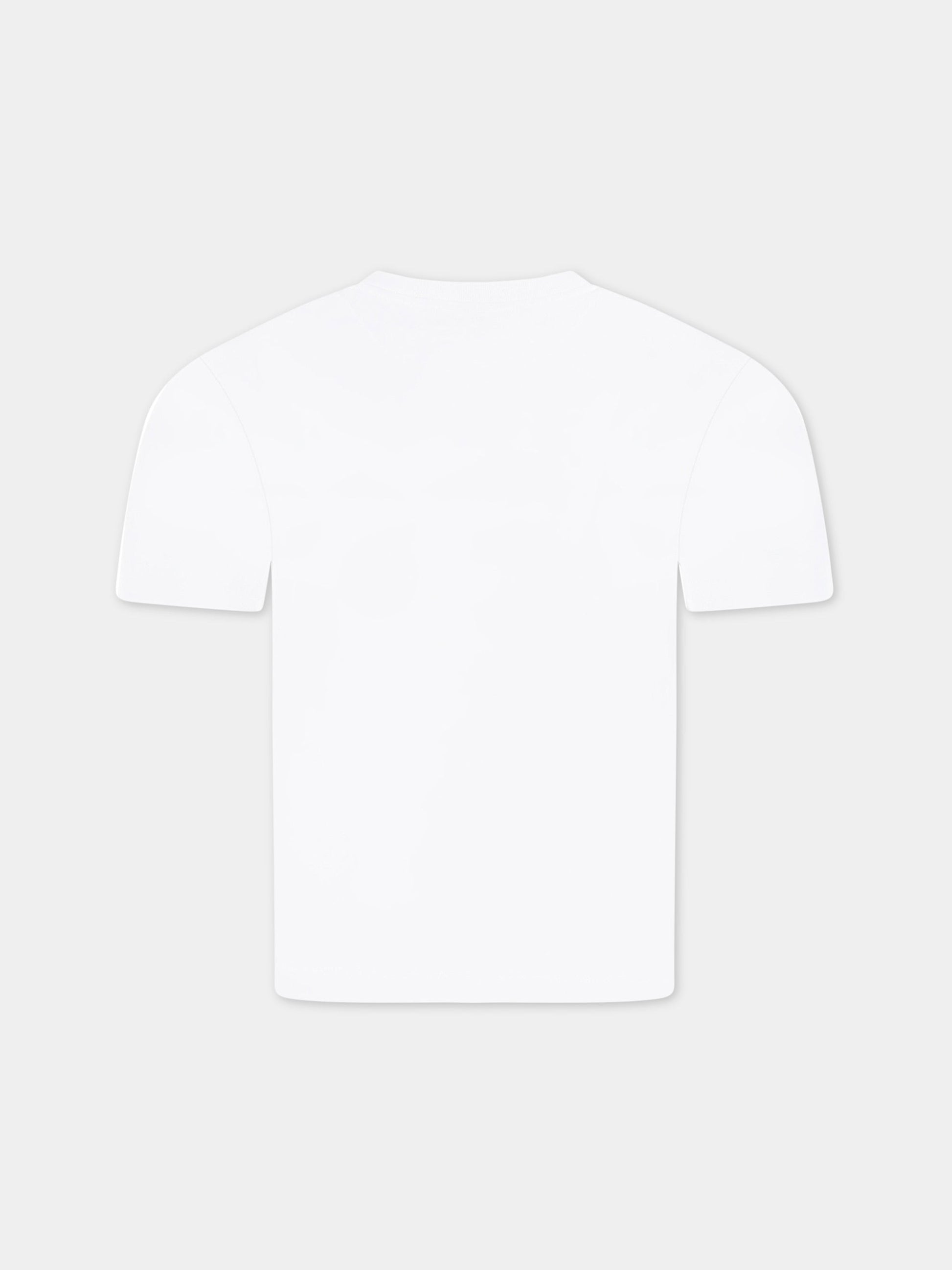 T-shirt bianca per bambina con logo rosso,Bonpoint,S03GTSK00009 100