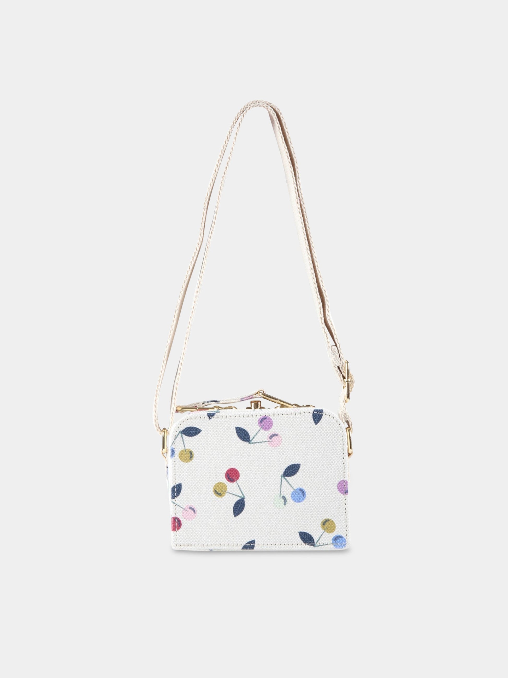 Borsa avorio per bambina con ciliegie,Bonpoint,S03GBAW00001 004