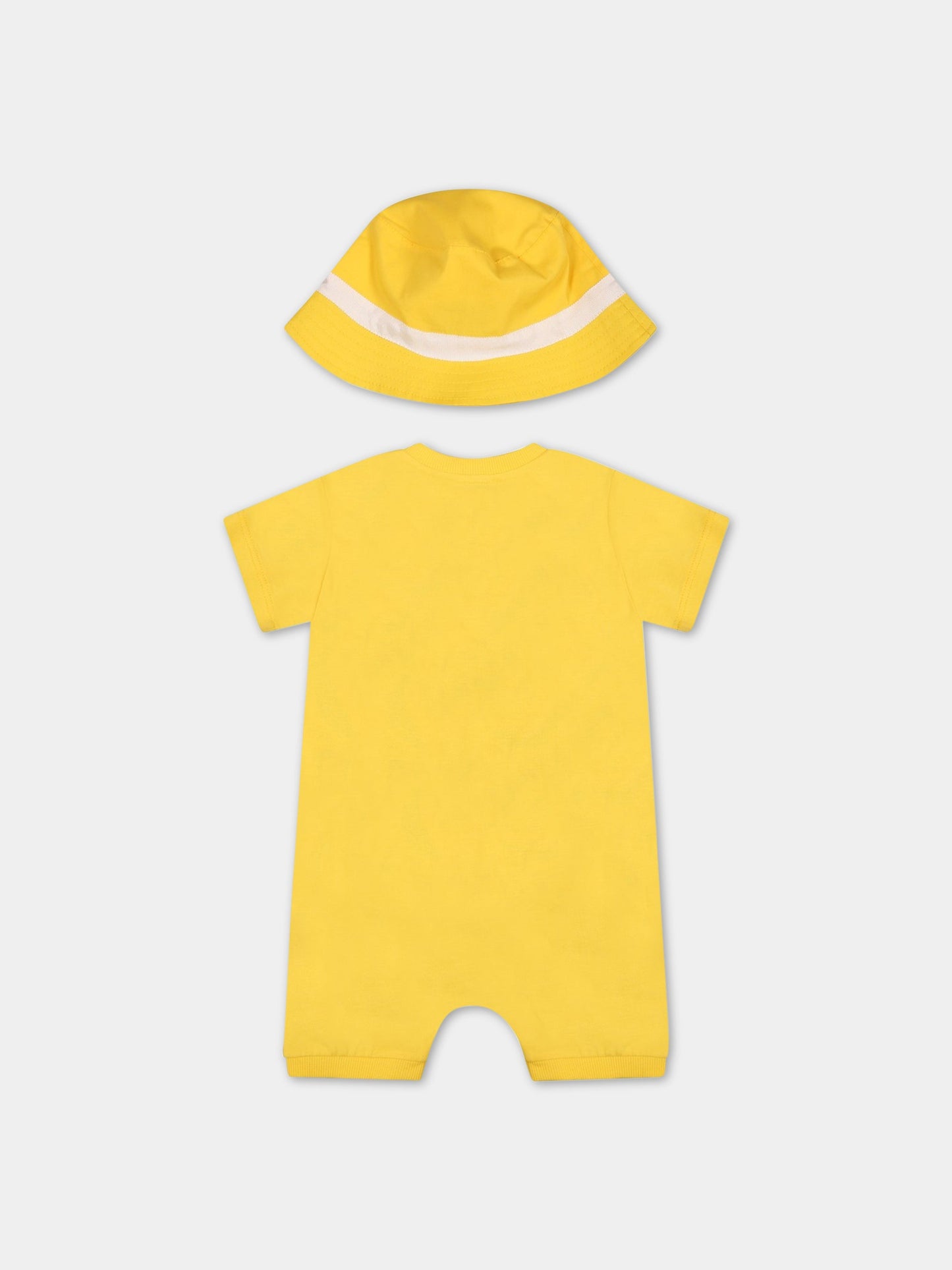 Set giallo per neonati con stampa e Teddy Bear,Moschino Kids,MUY04T LAA24 50162