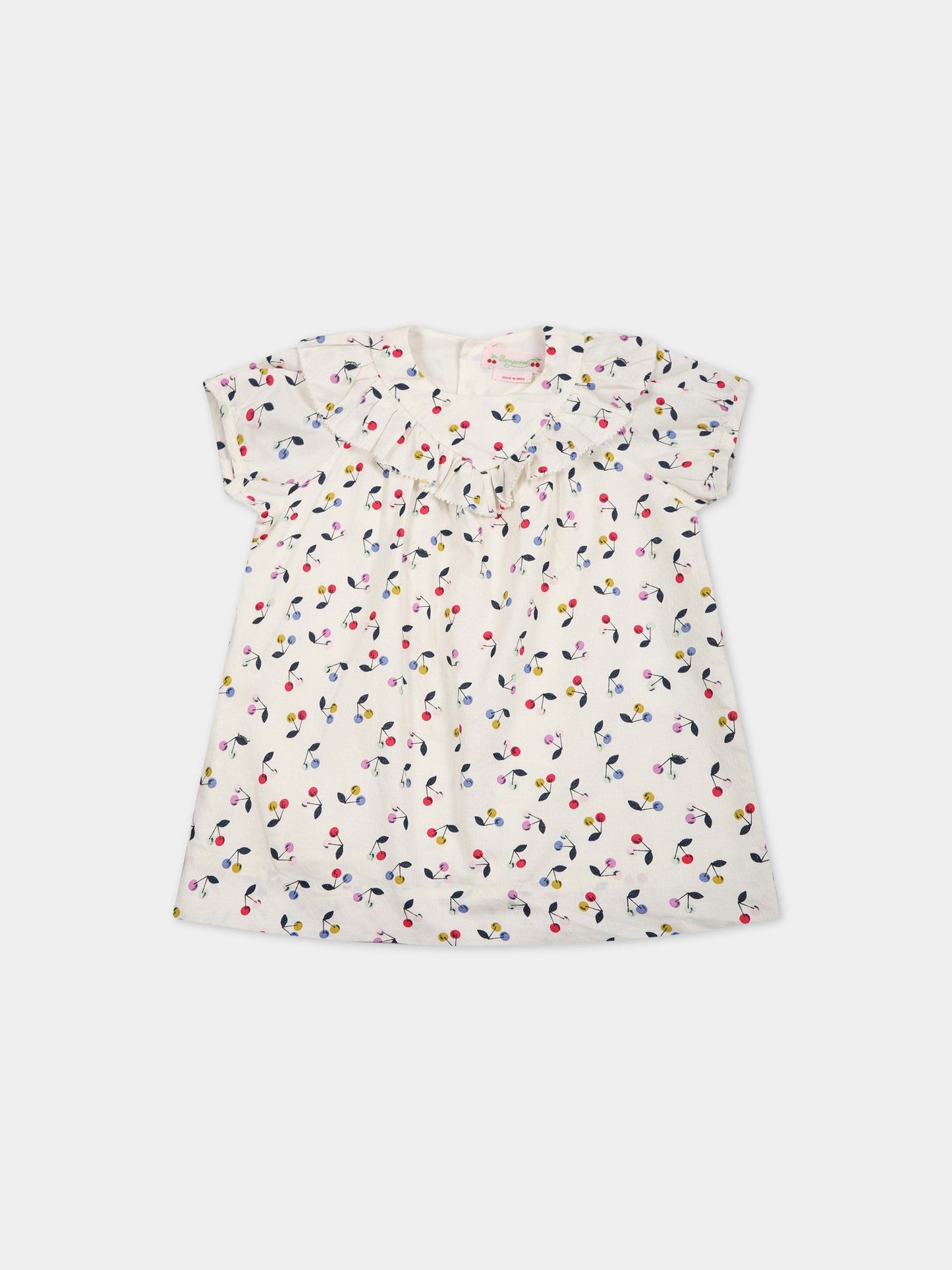 Vestiro avorio per neonata con ciliegie,Bonpoint,S03XDRW00111 680