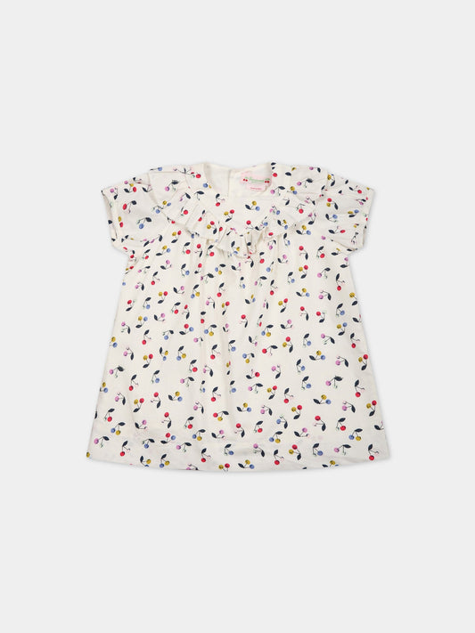 Vestiro avorio per neonata con ciliegie,Bonpoint,S03XDRW00111 680