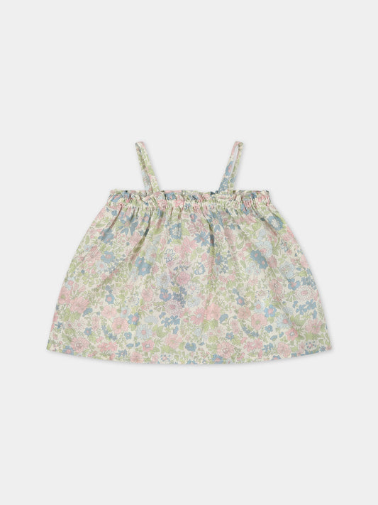 T-shirt multicolor per neonata con stampa fiori,Bonpoint,S03XBLW00104 520