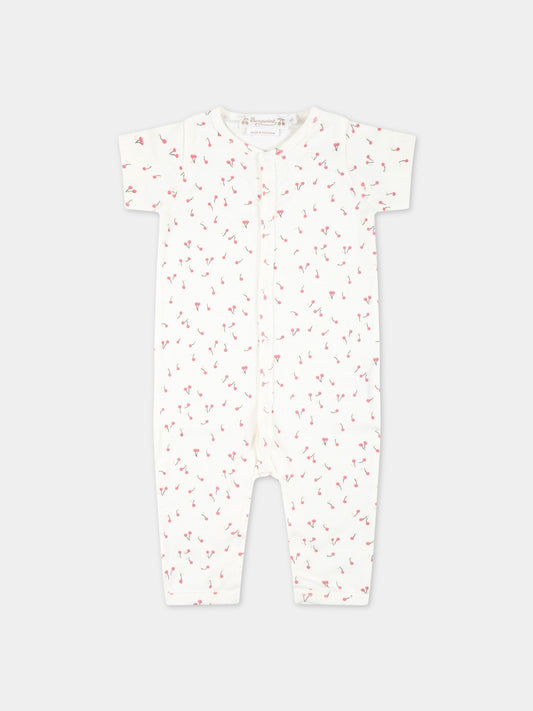 Tutina avorio per neonata con ciliegie,Bonpoint,S03XOVK00050 622C