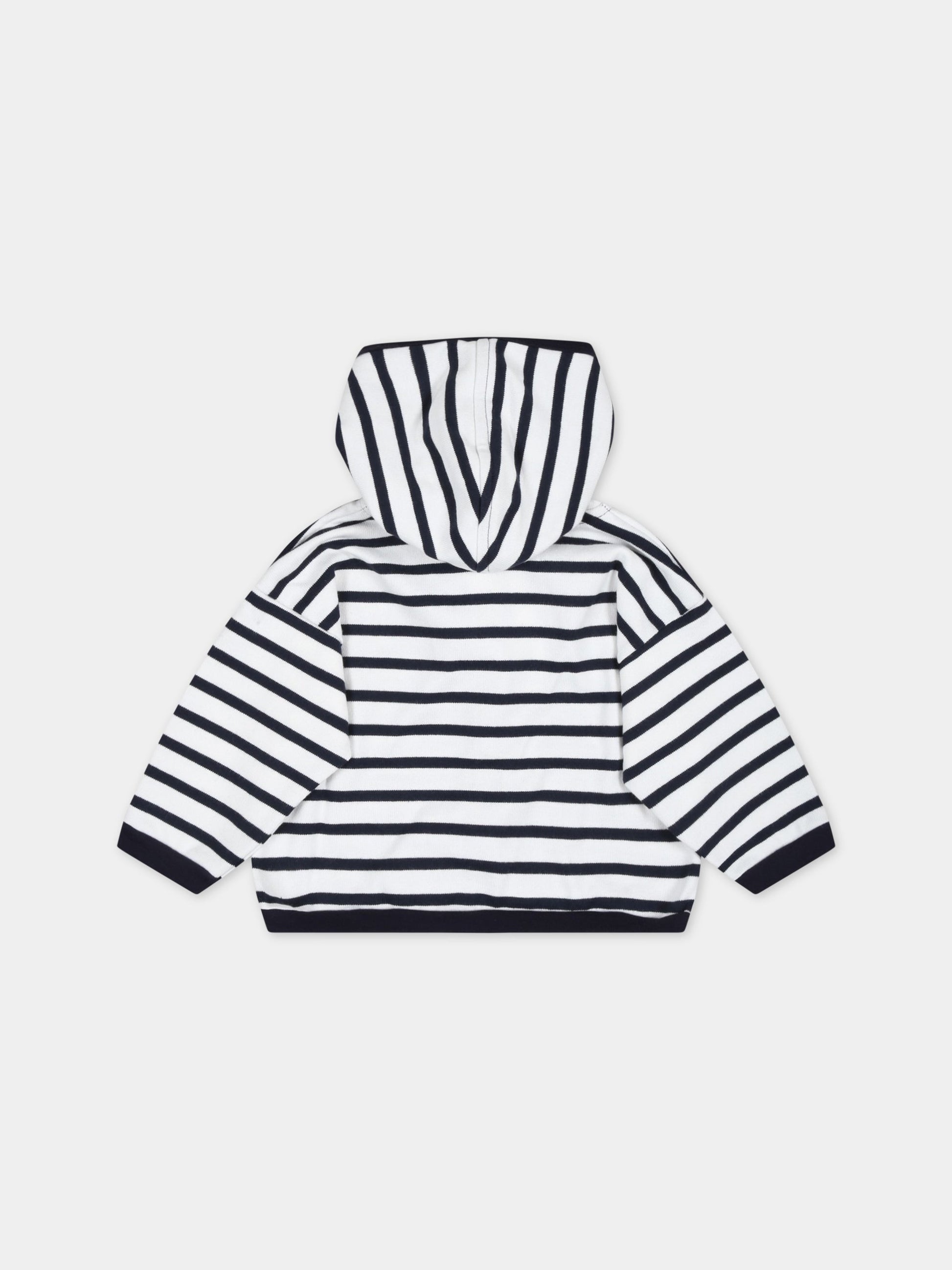 Felpa multicolor per bambino con logo,Petit Bateau,A072S MARSHMALLOW/SMOKING