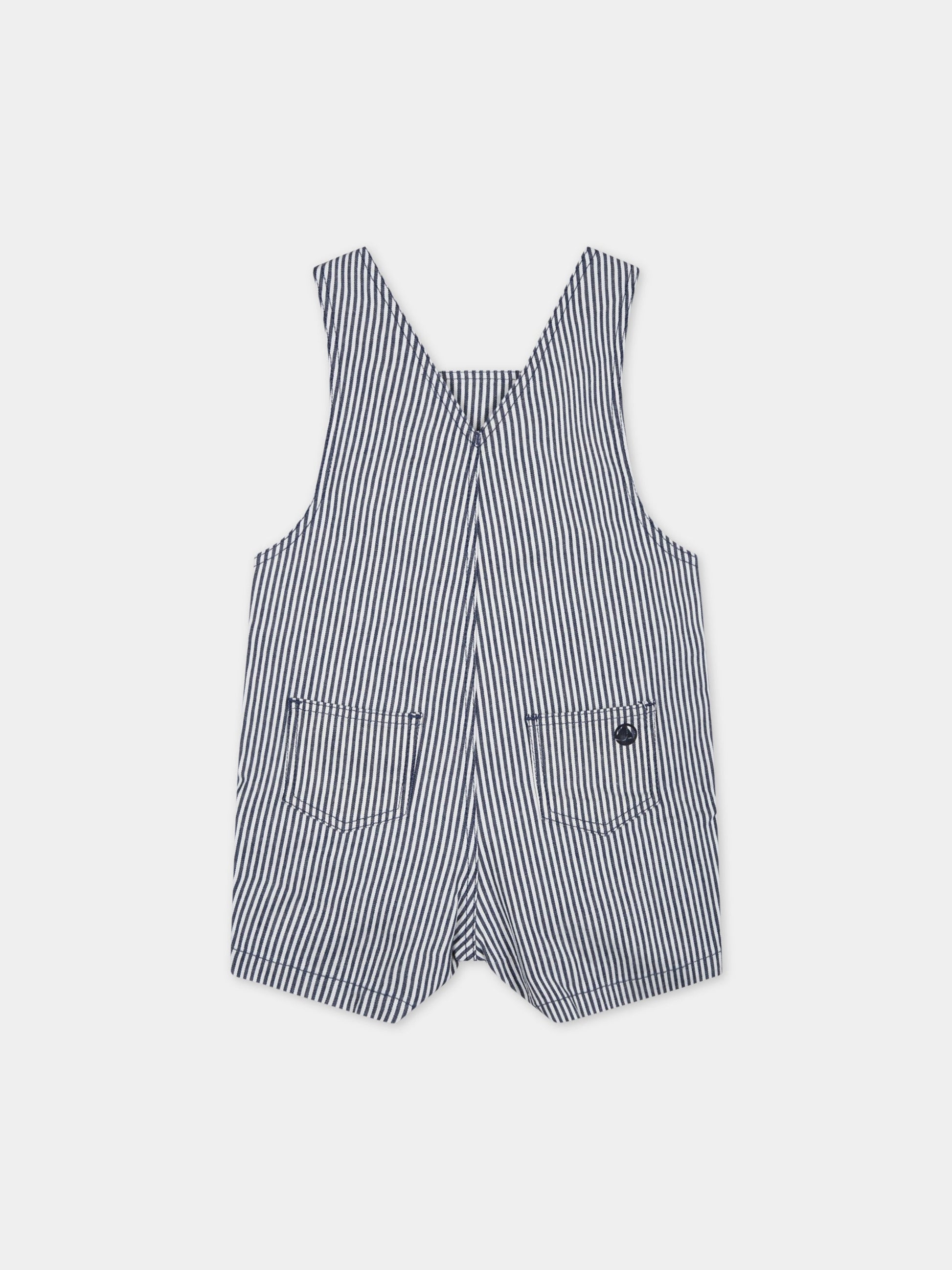 Salopette multicolor per neonato con logo,Petit Bateau,A06VJ MEDIEVAL/MARSHMALLOW