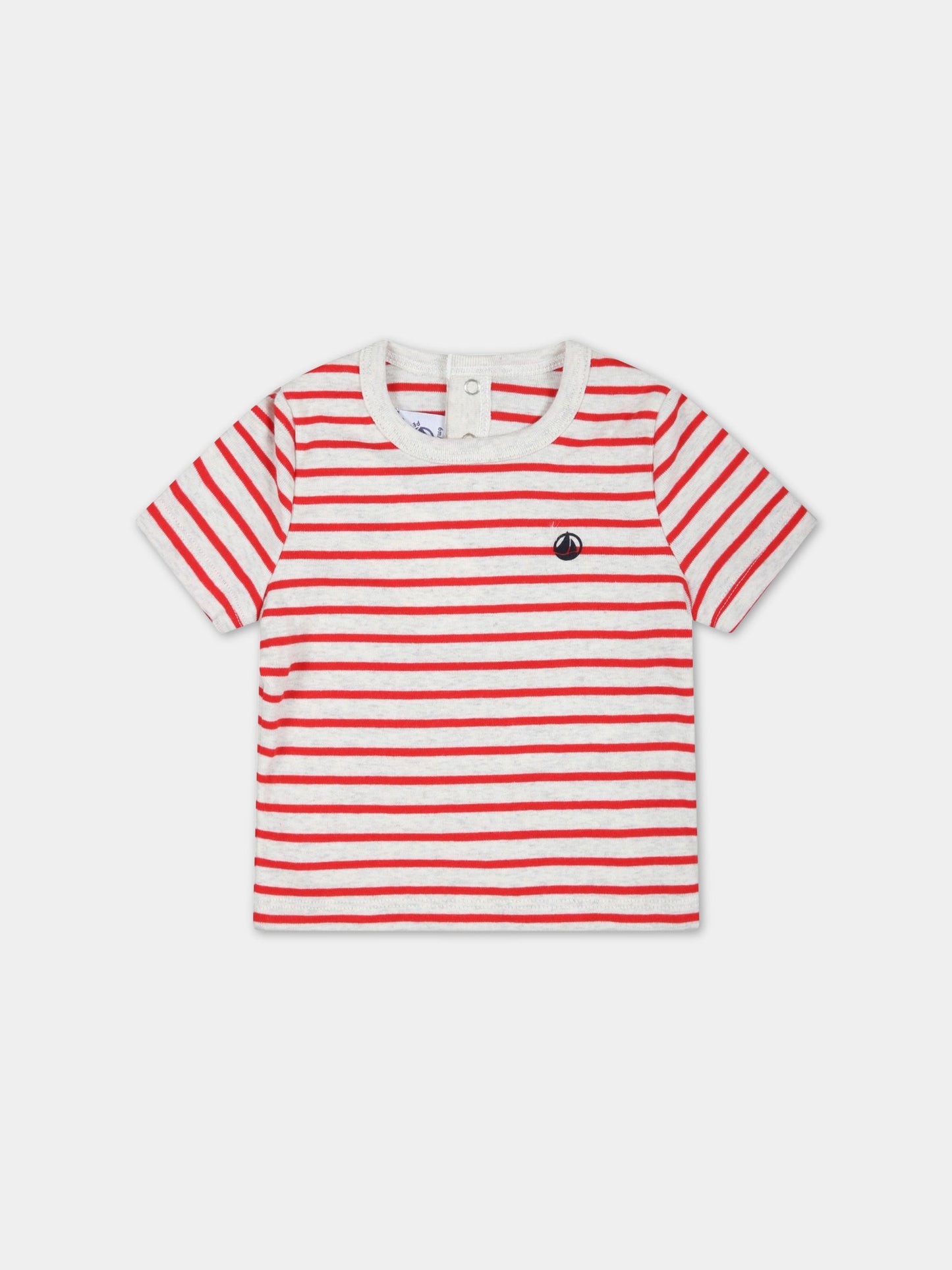 T-shirt multicolor per neonato con logo,Petit Bateau,A076X MONTELIMAR/SMOKING
