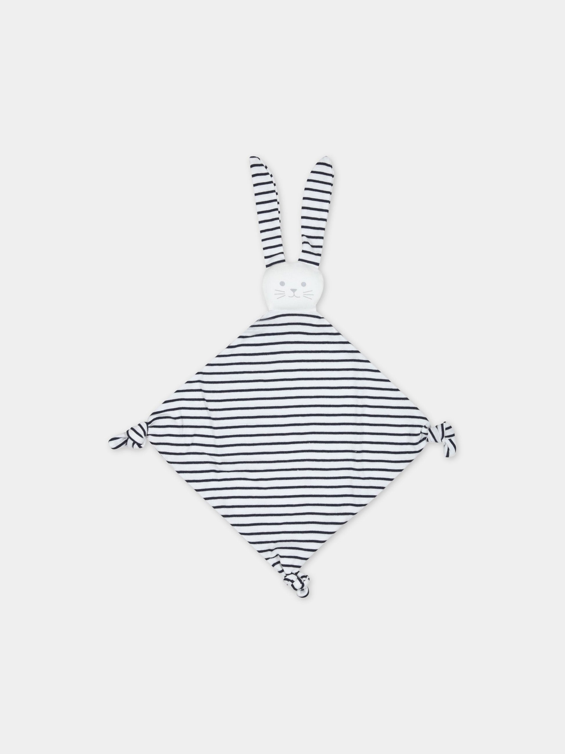 Doudou multicolor per neonati con coniglio,Petit Bateau,A06MN MARSHMALLOW/SMOKING