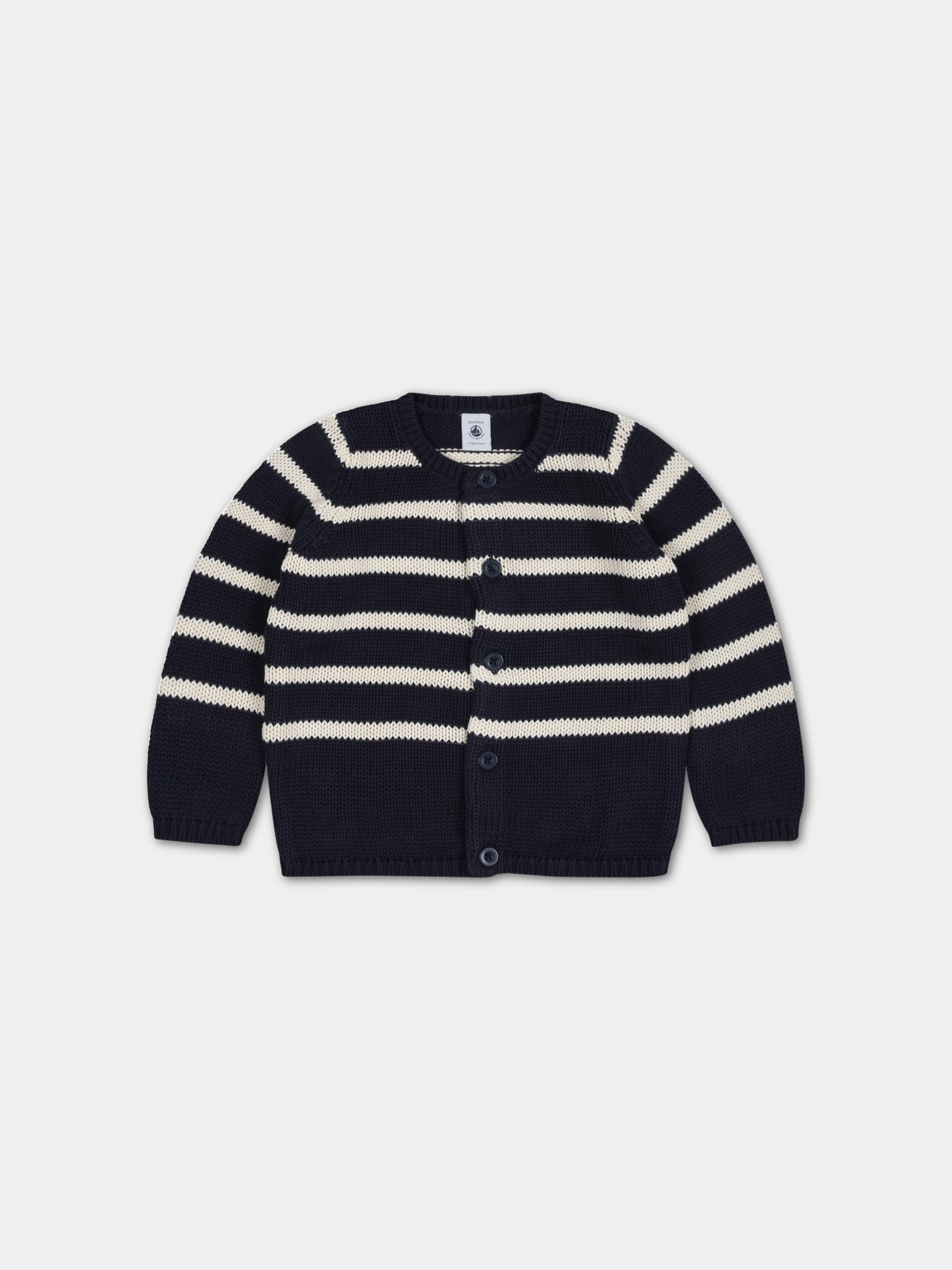Maglione blu per neonato,Petit Bateau,A07PW SMOKING/AVALANCHE