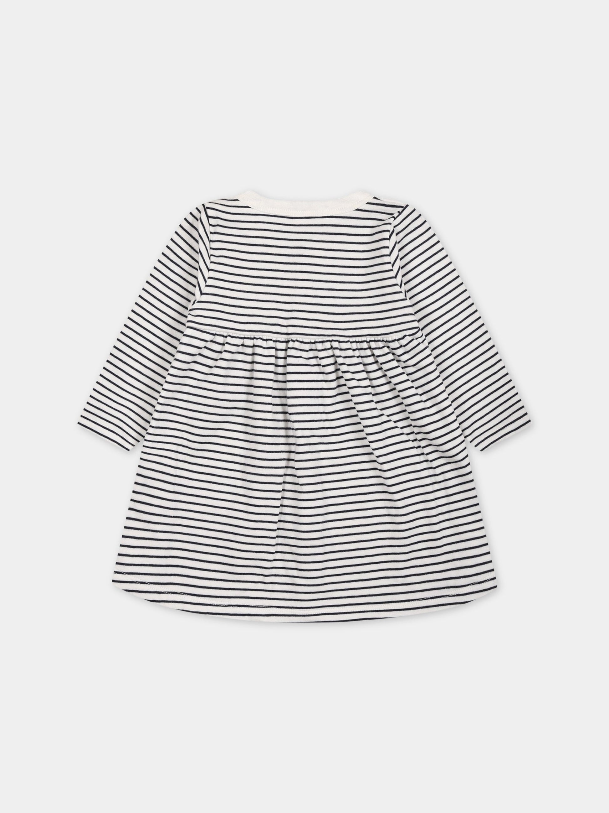 Completo multicolor per neonata con cuore,Petit Bateau,A06XN MARSHMALLOW/SMOKING