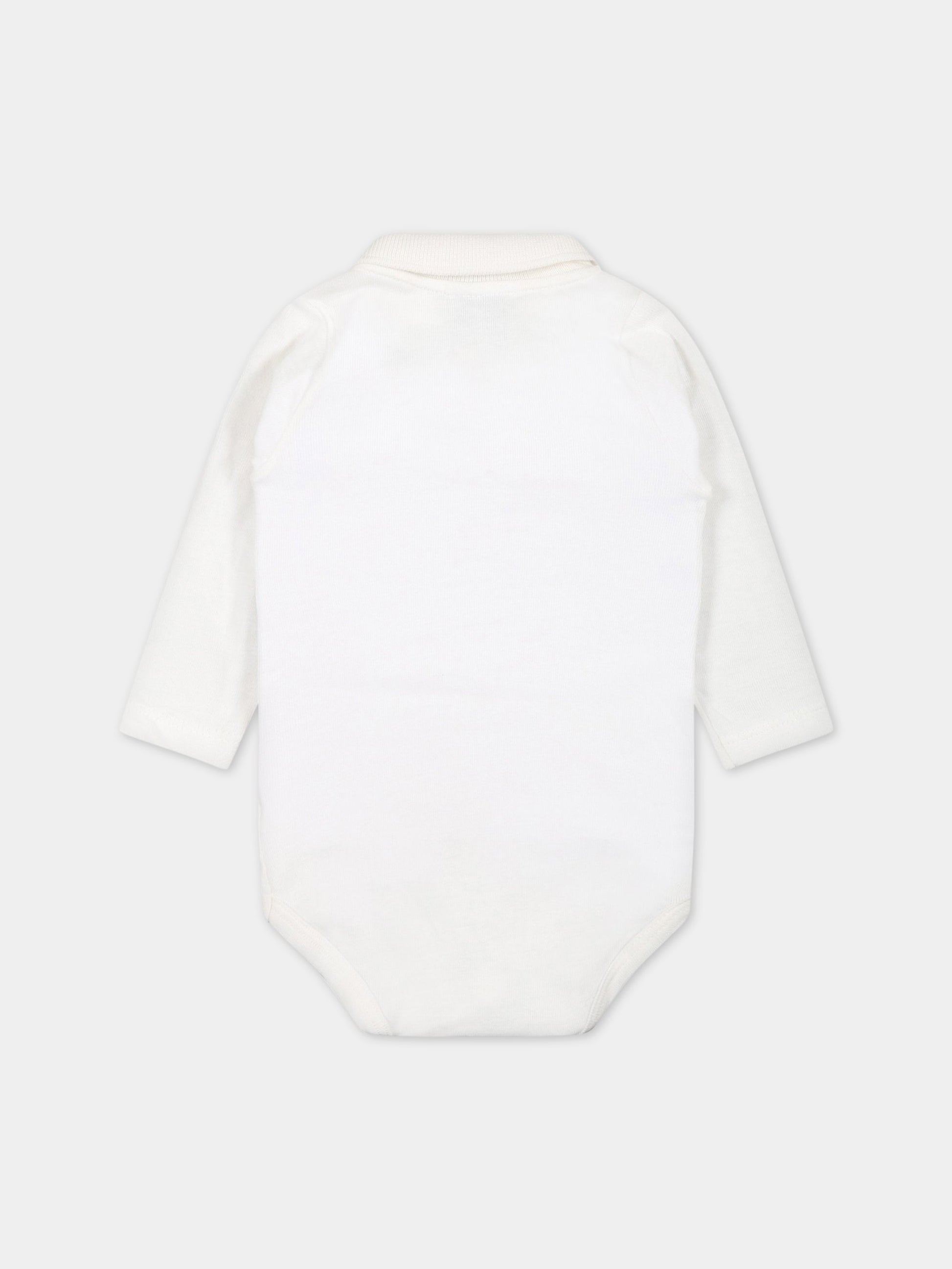 Body avorio per neonati con logo,Petit Bateau,A05Q2 MARSHMALLOW