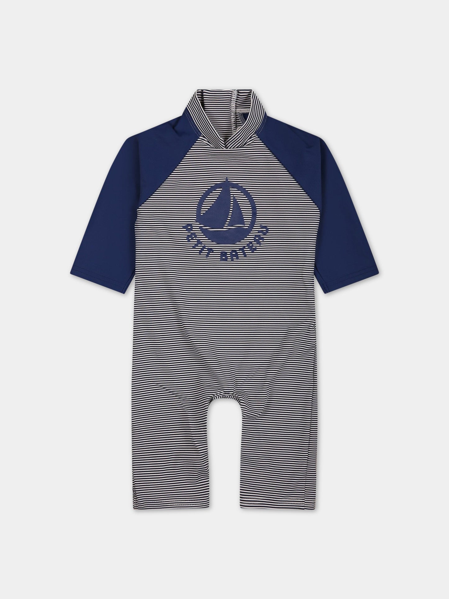 Tutina multicolor per neonato con logo,Petit Bateau,A03QS MEDIEVAL/MARSHMALLOW