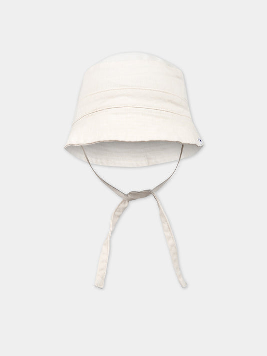 Cappello avorio per neonati con logo,Petit Bateau,A06RG AVALANCHE