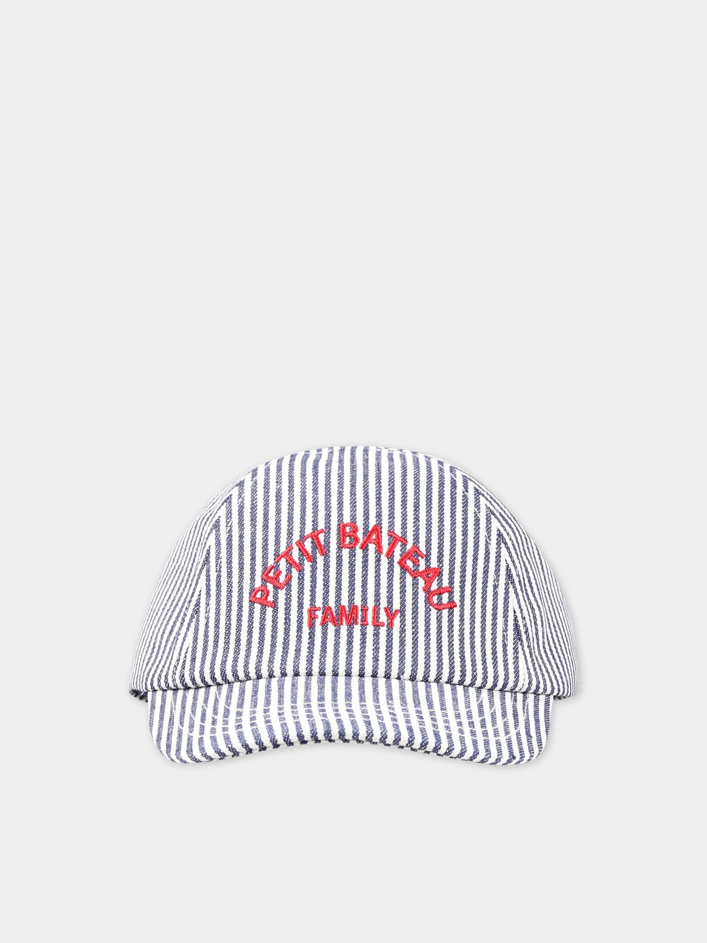 Cappello multicolor neonato con scritta  Petit Bateau family  ,Petit Bateau,A06QU MEDIEVAL/MARSHMALLOW