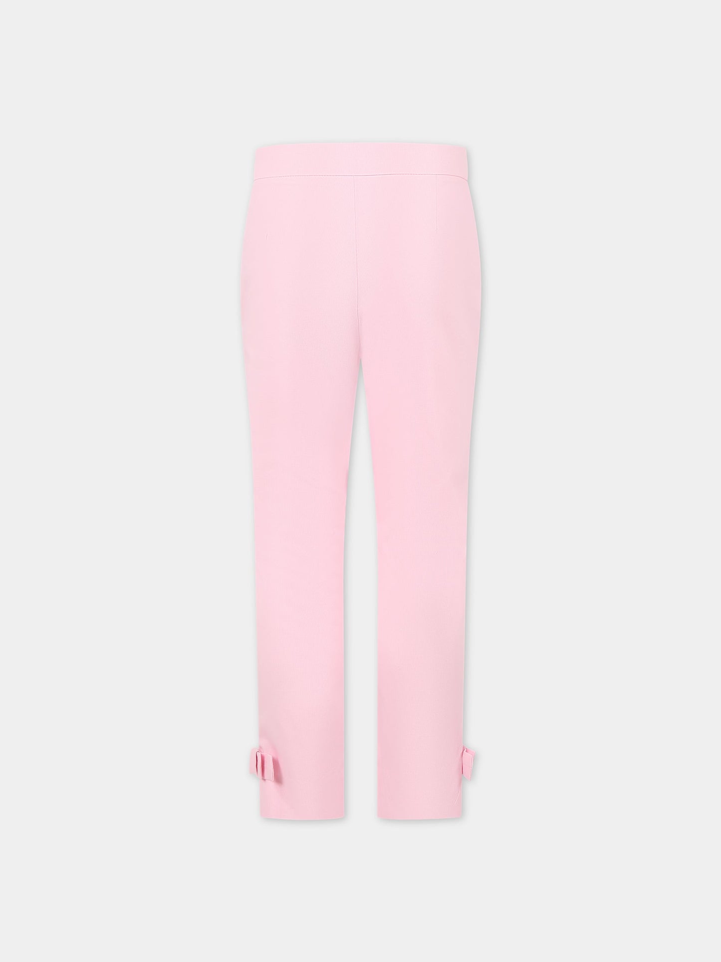 Pantaloni rosa per bambina con fiocco,Simonetta,SS6B21 G0097 555