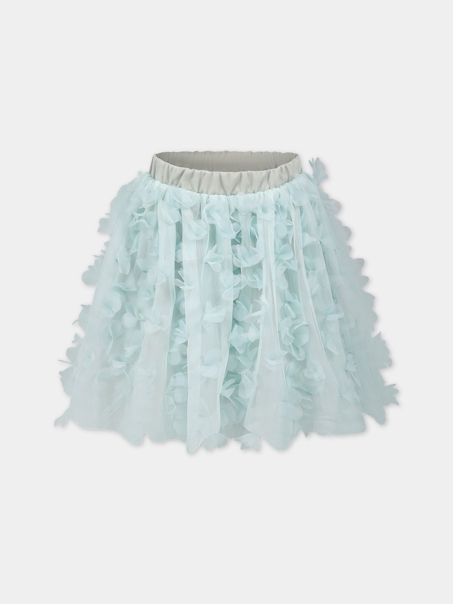 Gonna verde per bambina con applicazioni in tulle,Simonetta,SS7A71 T0041 708