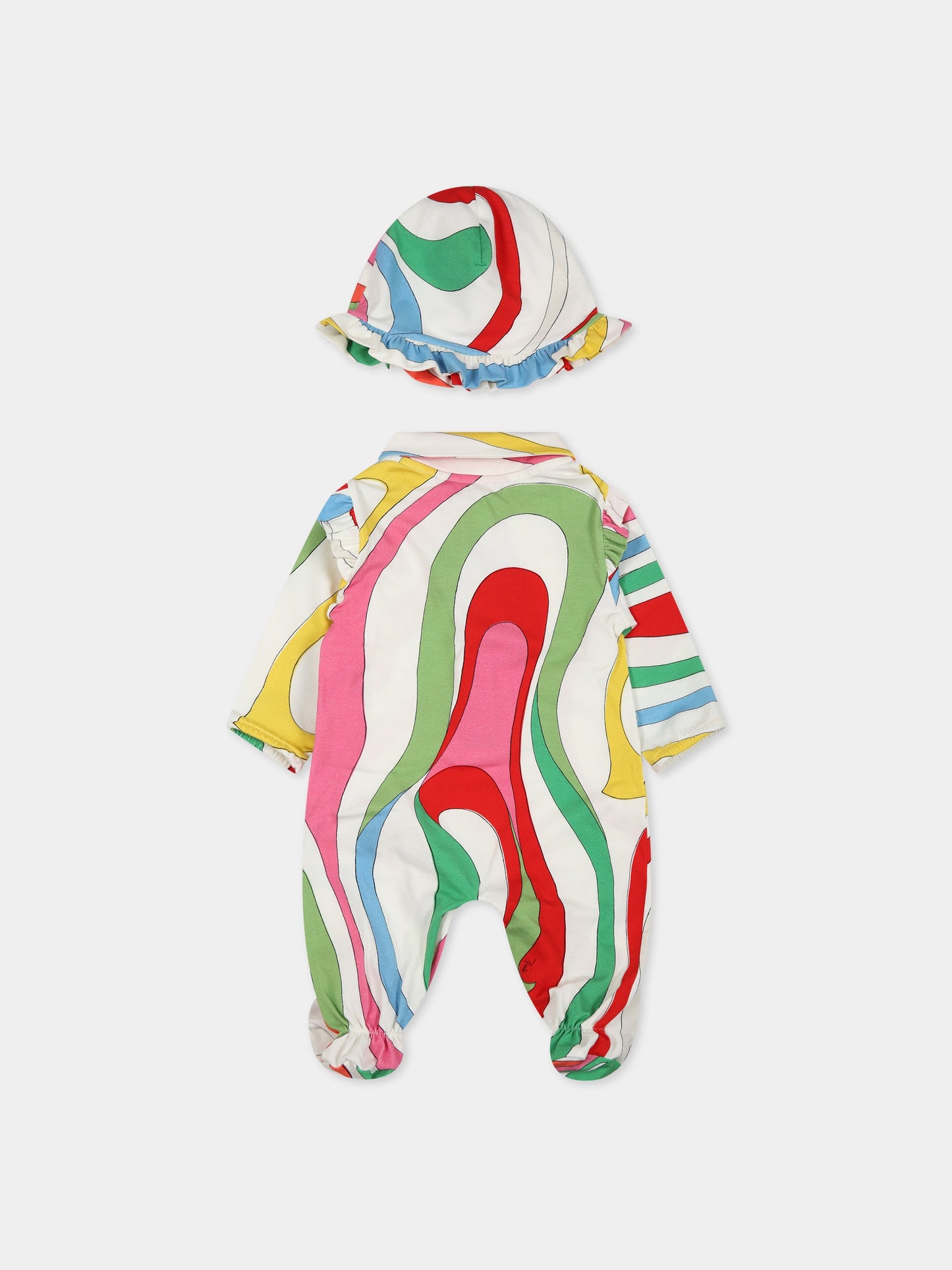 Completo multicolor per neonata con stampa e logo,Emilio Pucci Junior,PSB030 J0262 999