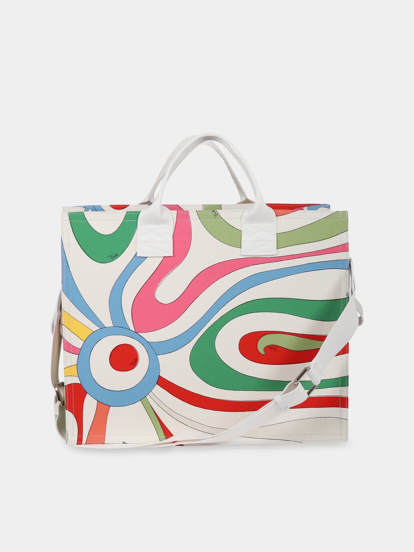 Borsa-mamma multicolor per neonati con logo,Emilio Pucci Junior,PS0138 P0264 999