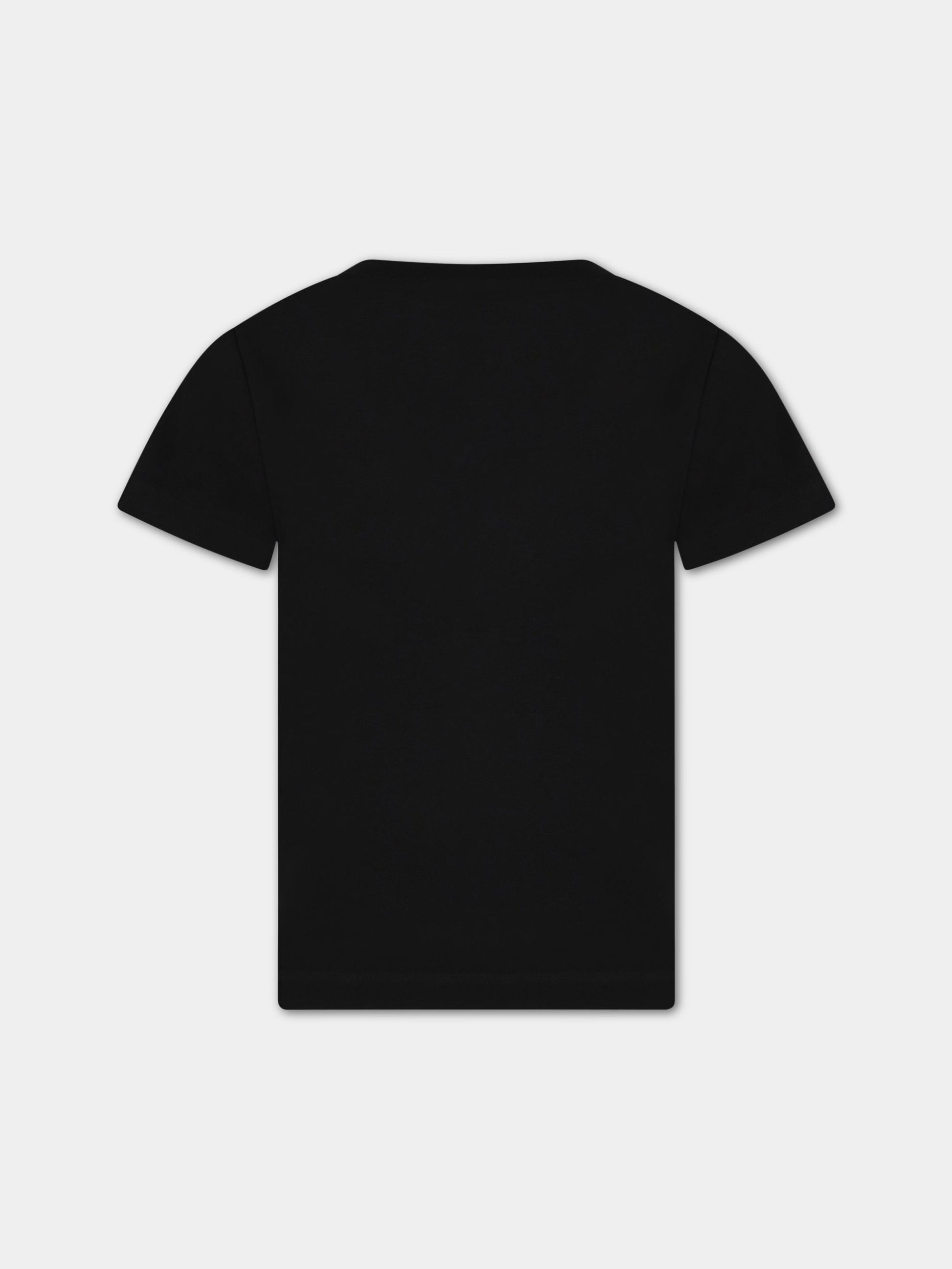 T-shirt nera per bambino con logo,Balmain Kids,BS8B31 Z0082 930OR