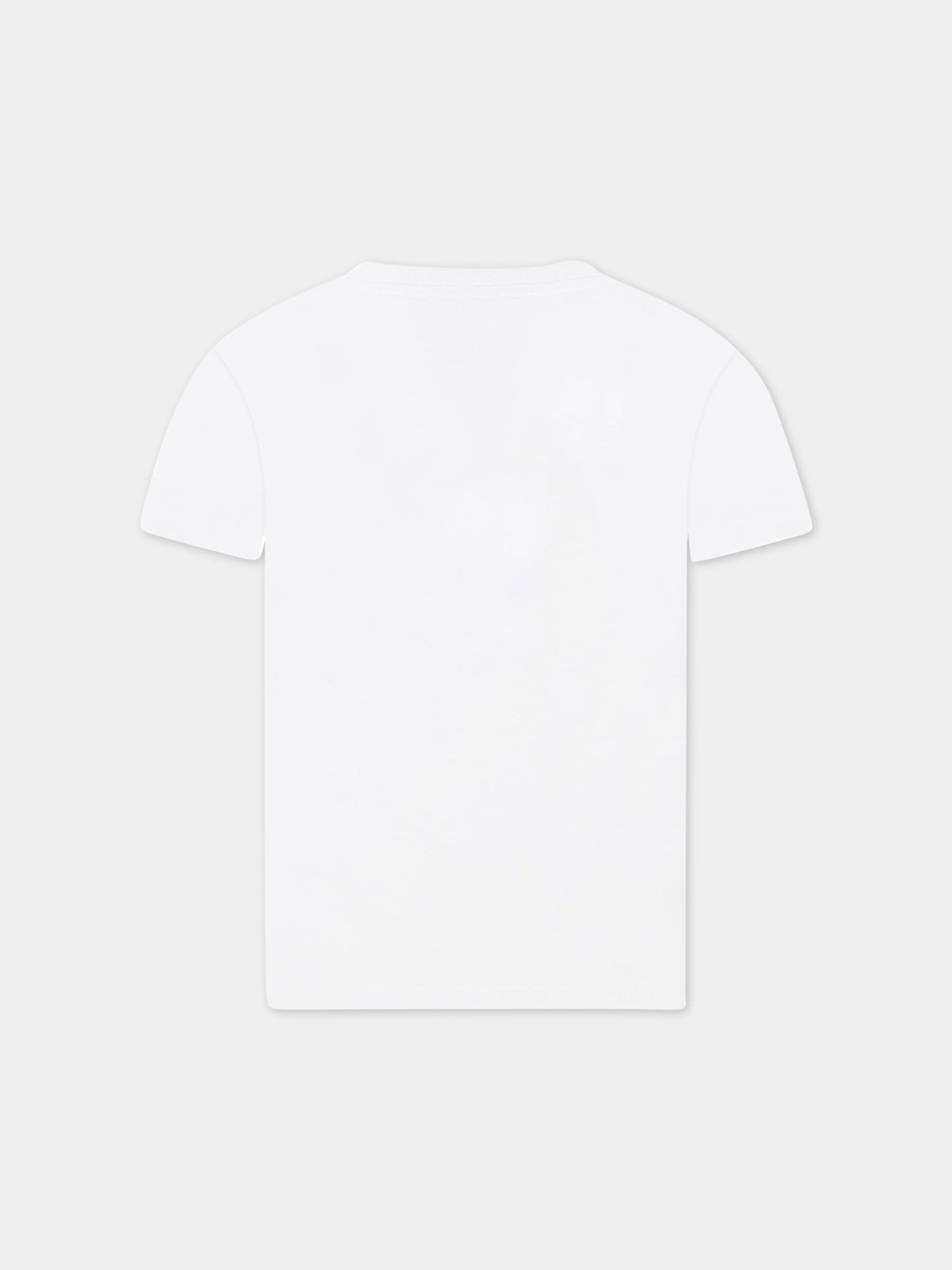 T-shirt bianca per bambino con logo,Balmain Kids,BS8Q41 Z0057 100OR