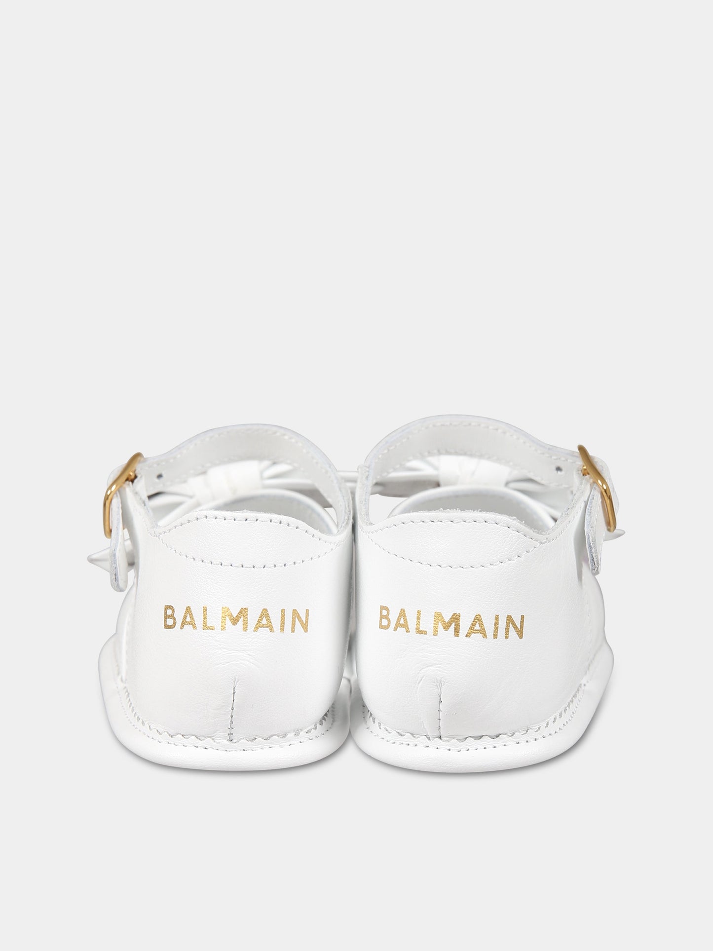 Sandali bianco per neonata con logo,Balmain Kids,BS0016 Y0051 100