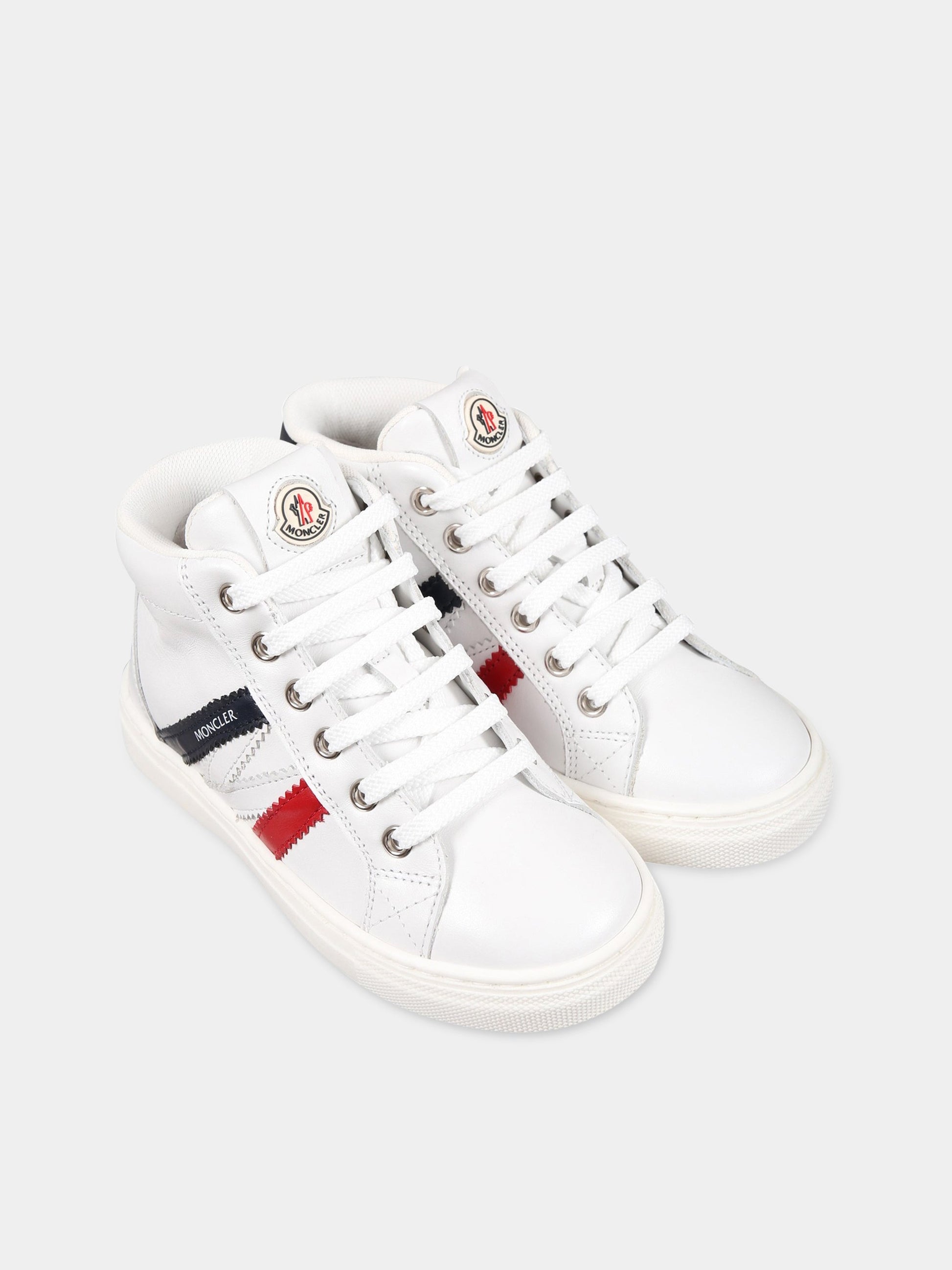 Sneakers bianche per bambino con logo,Moncler Kids,954 4M00040 M2969 P07