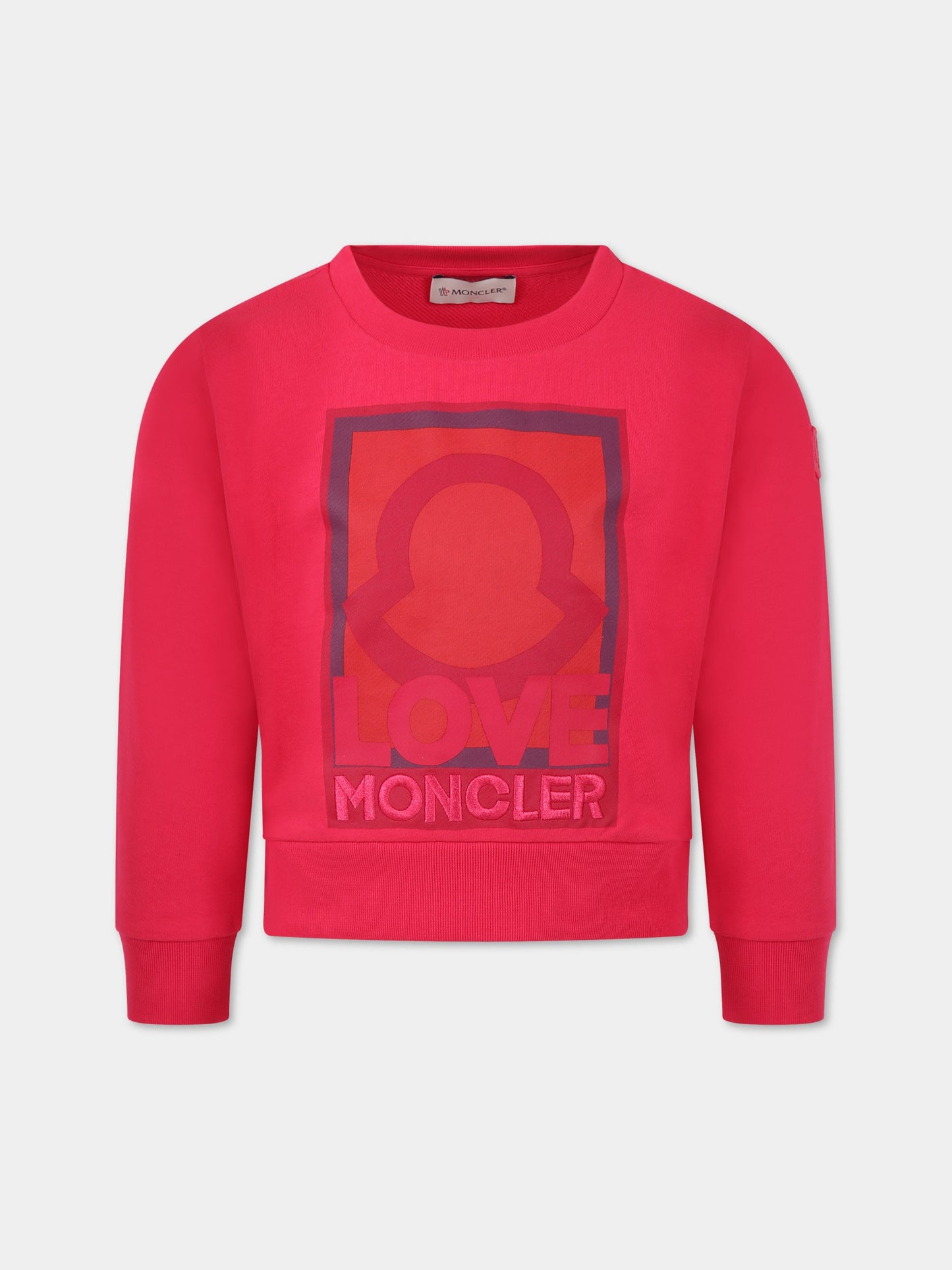 Felpa fucsia per bambina con logo,Moncler Kids,954 8G00030 899VR 562