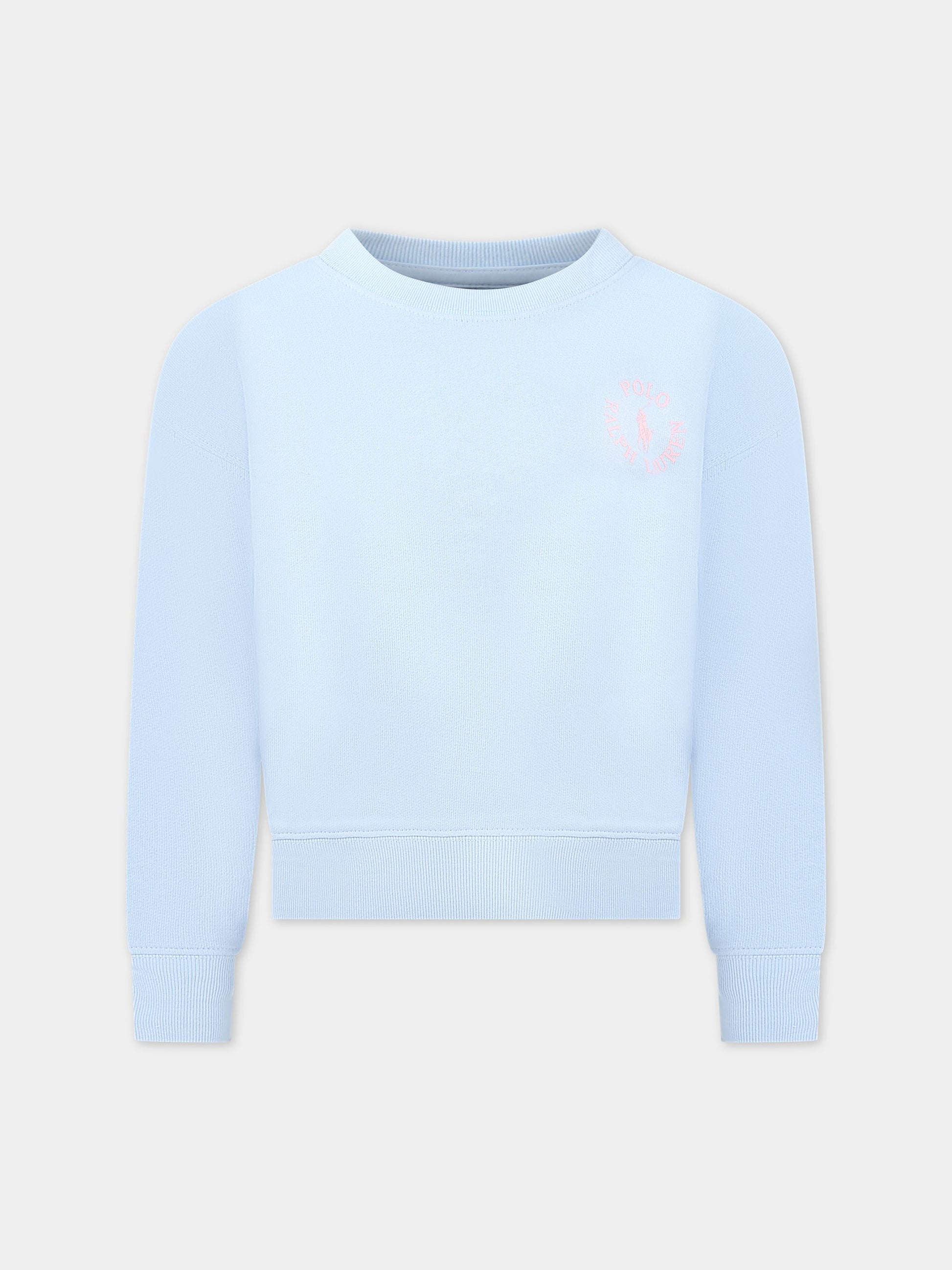 Felpa celeste per bambino con logo e iconico cavallino,Ralph Lauren Kids,903866001