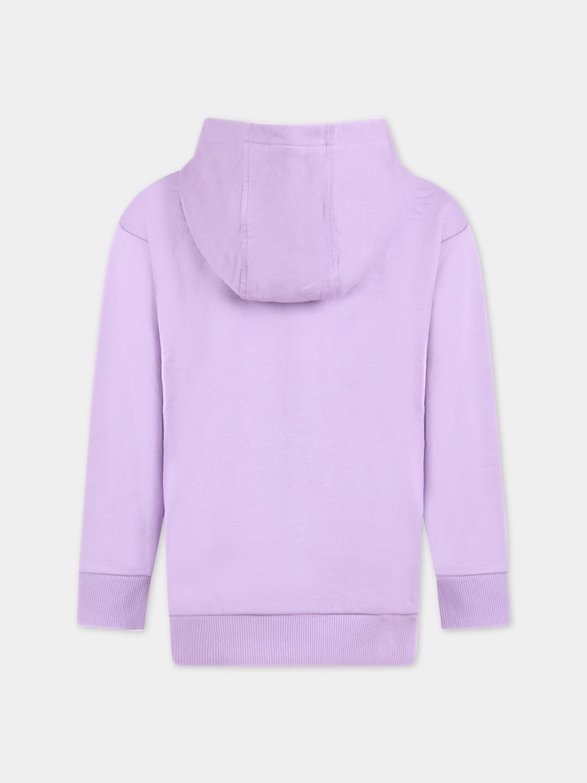 Felpa viola per bambina con logo e Spilla Safety,Versace,1007359 1A04697 2L690