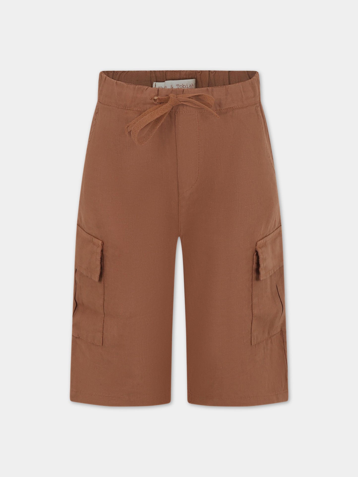 Bermuda marroni per bambino in lino,Zhoe & Tobiah,LIN4 358