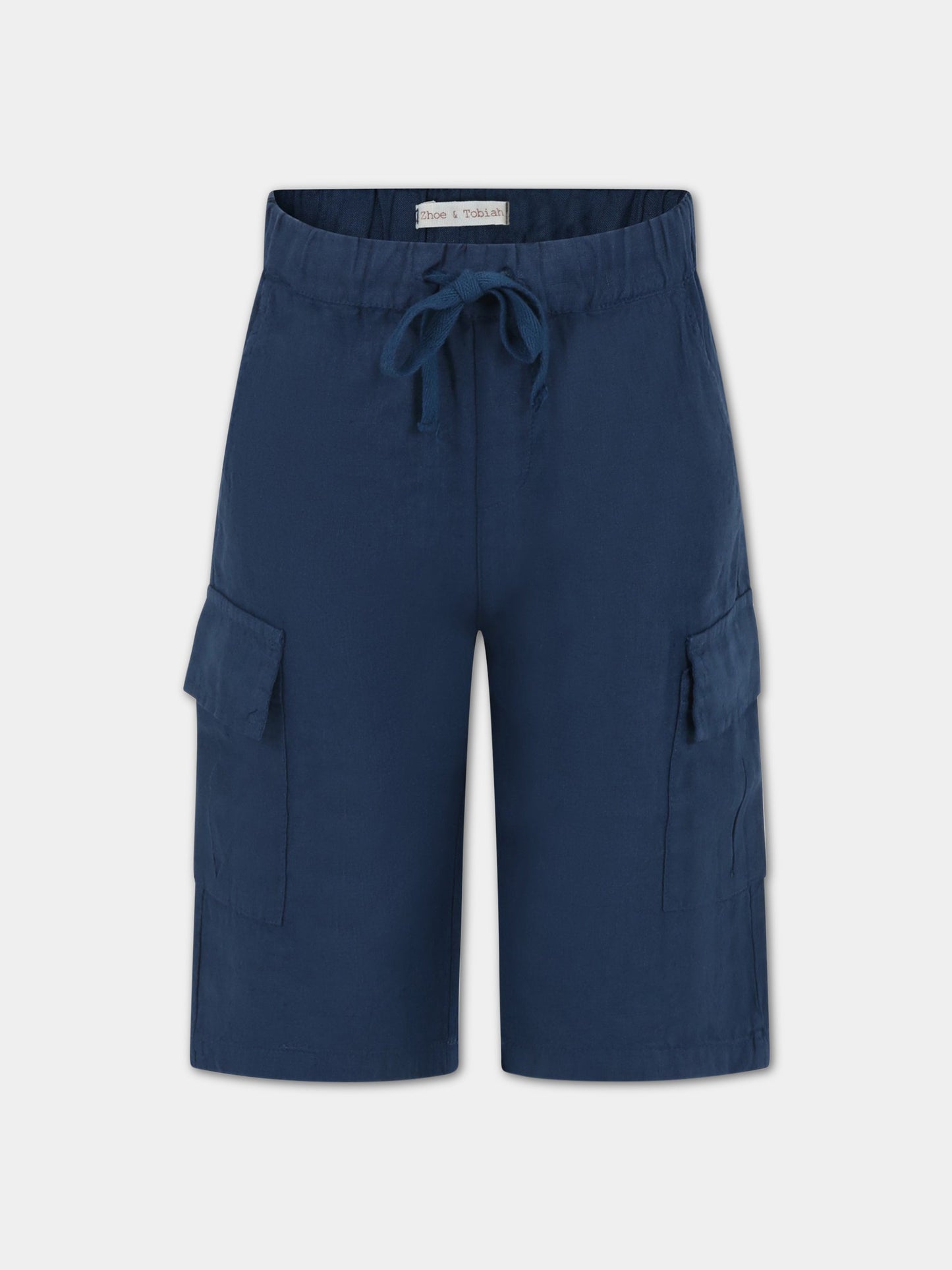 Bermuda blu per bambino in lino,Zhoe & Tobiah,LIN4 11