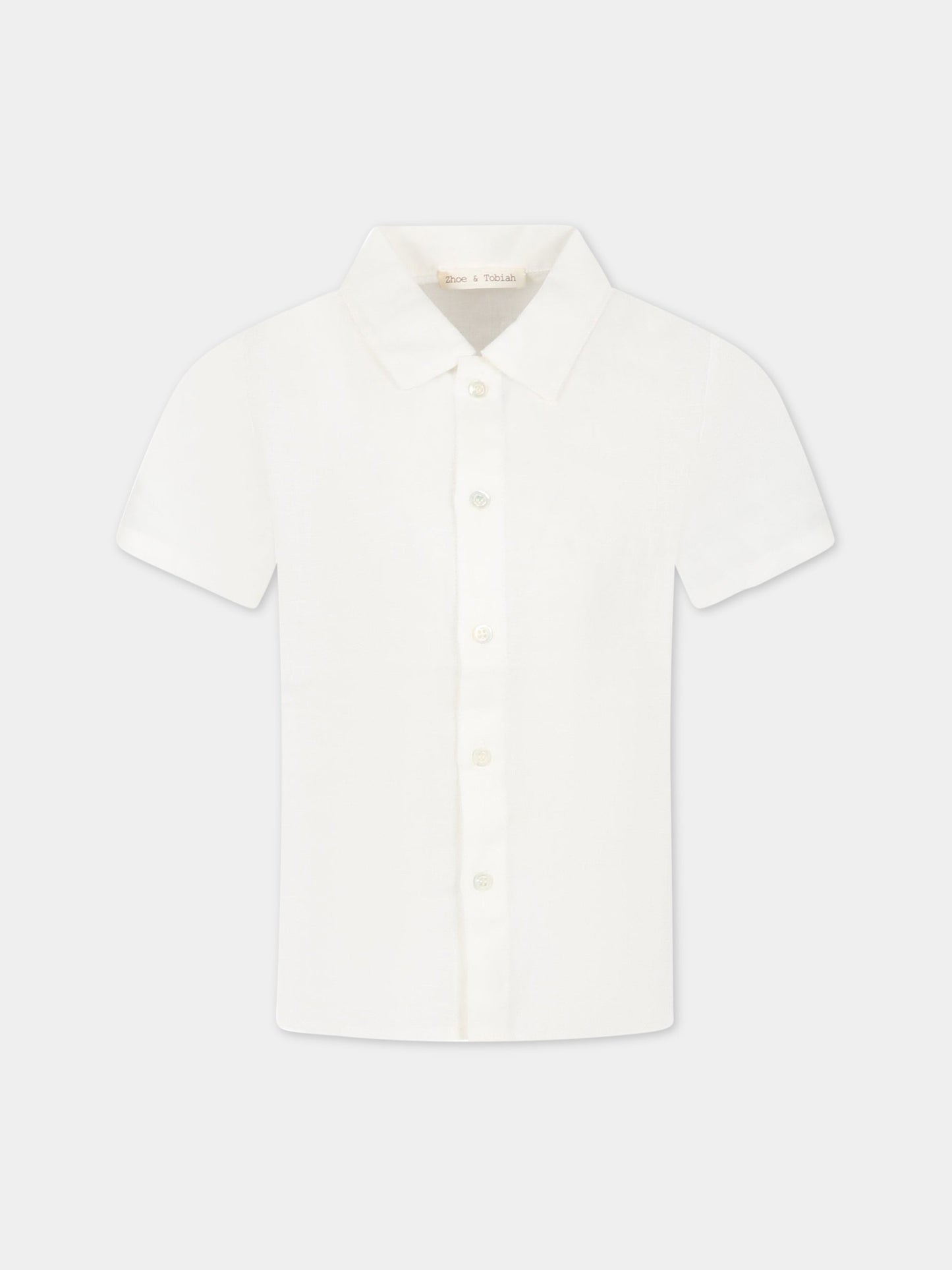 Camicia avorio per bambino in lino,Zhoe & Tobiah,LIN8 1