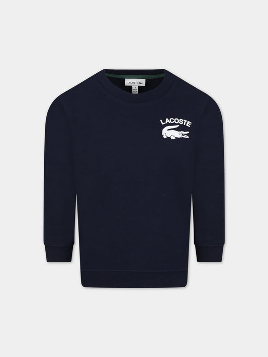 Felpa blu per bambino con iconico logo,Lacoste,SJ0644 166