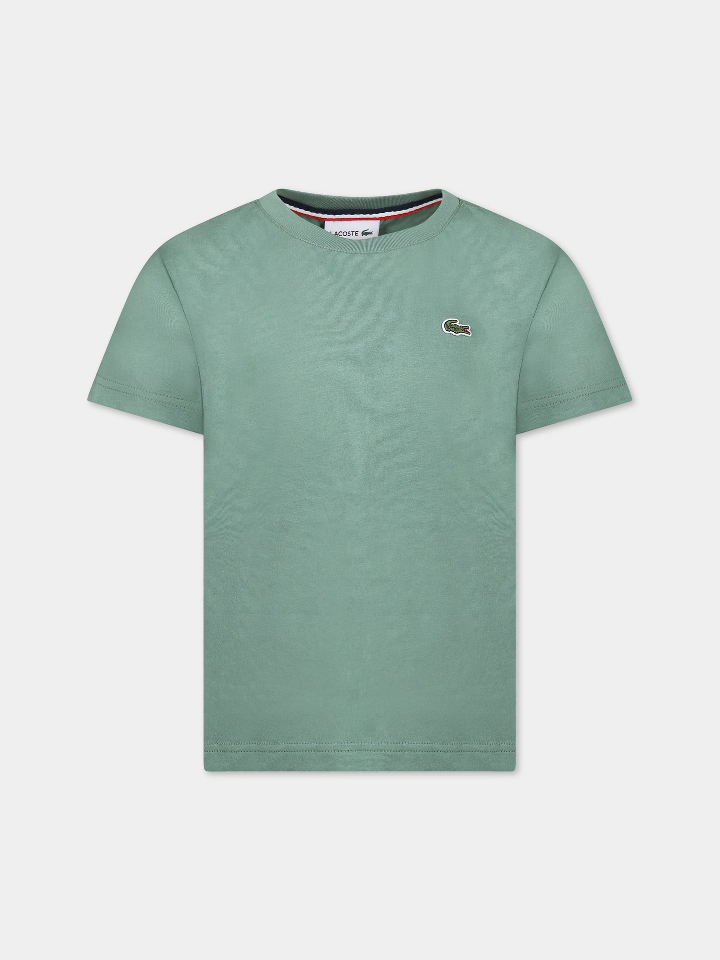 T-shirt verde per bambino con iconico coccodrillo,Lacoste,TJ1442 KX5