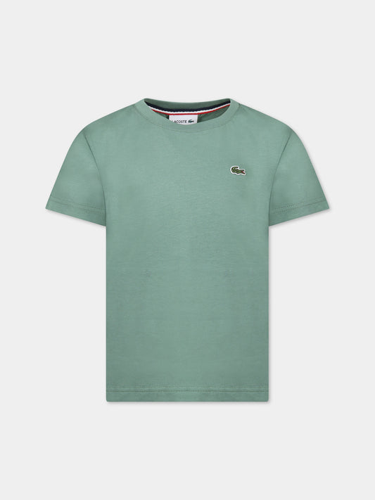 T-shirt verde per bambino con iconico coccodrillo,Lacoste,TJ1442 KX5