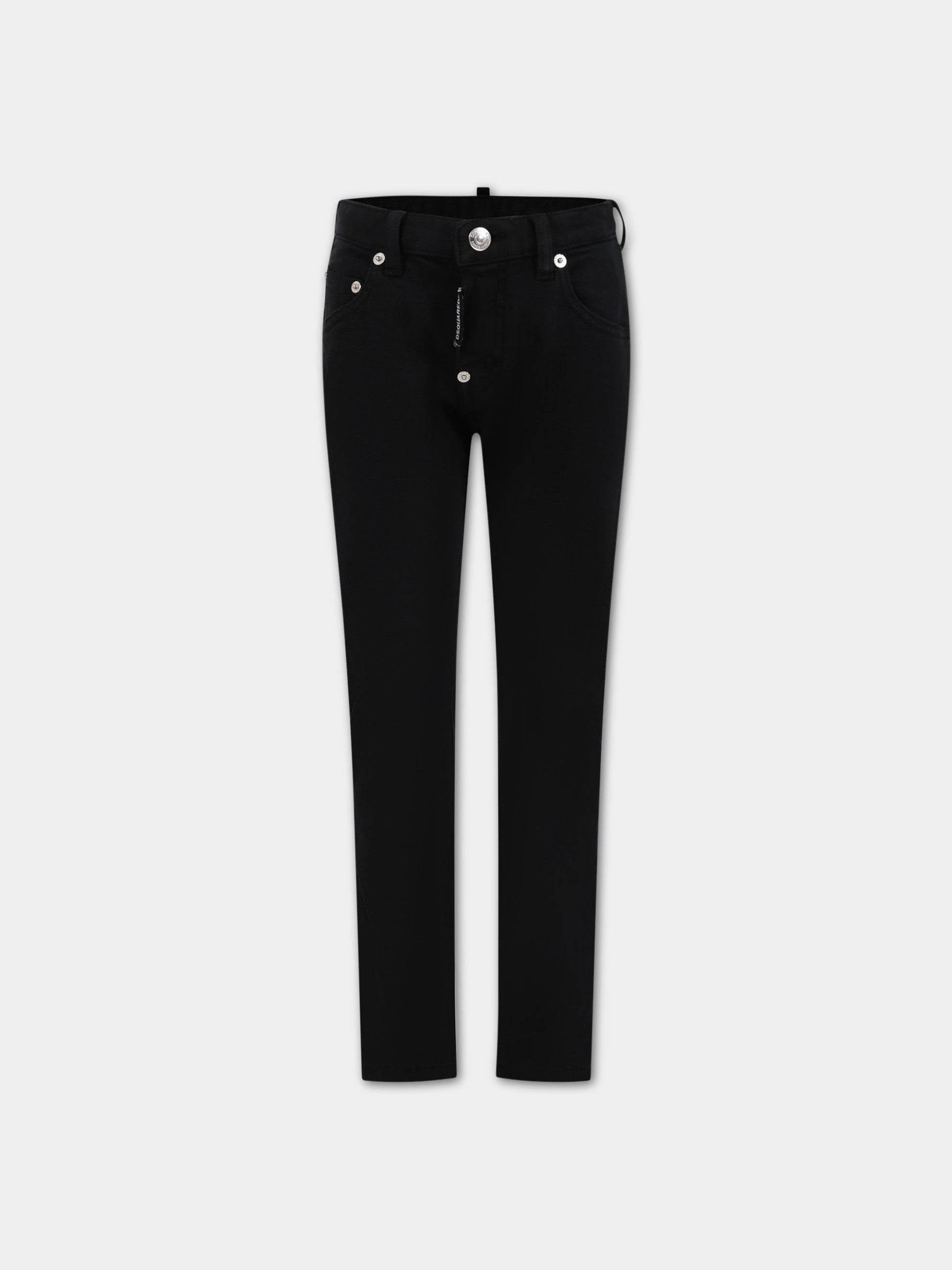 Jeans nero per bambino con patch logato,Dsquared2,DQ1761 D0A4E DQ900