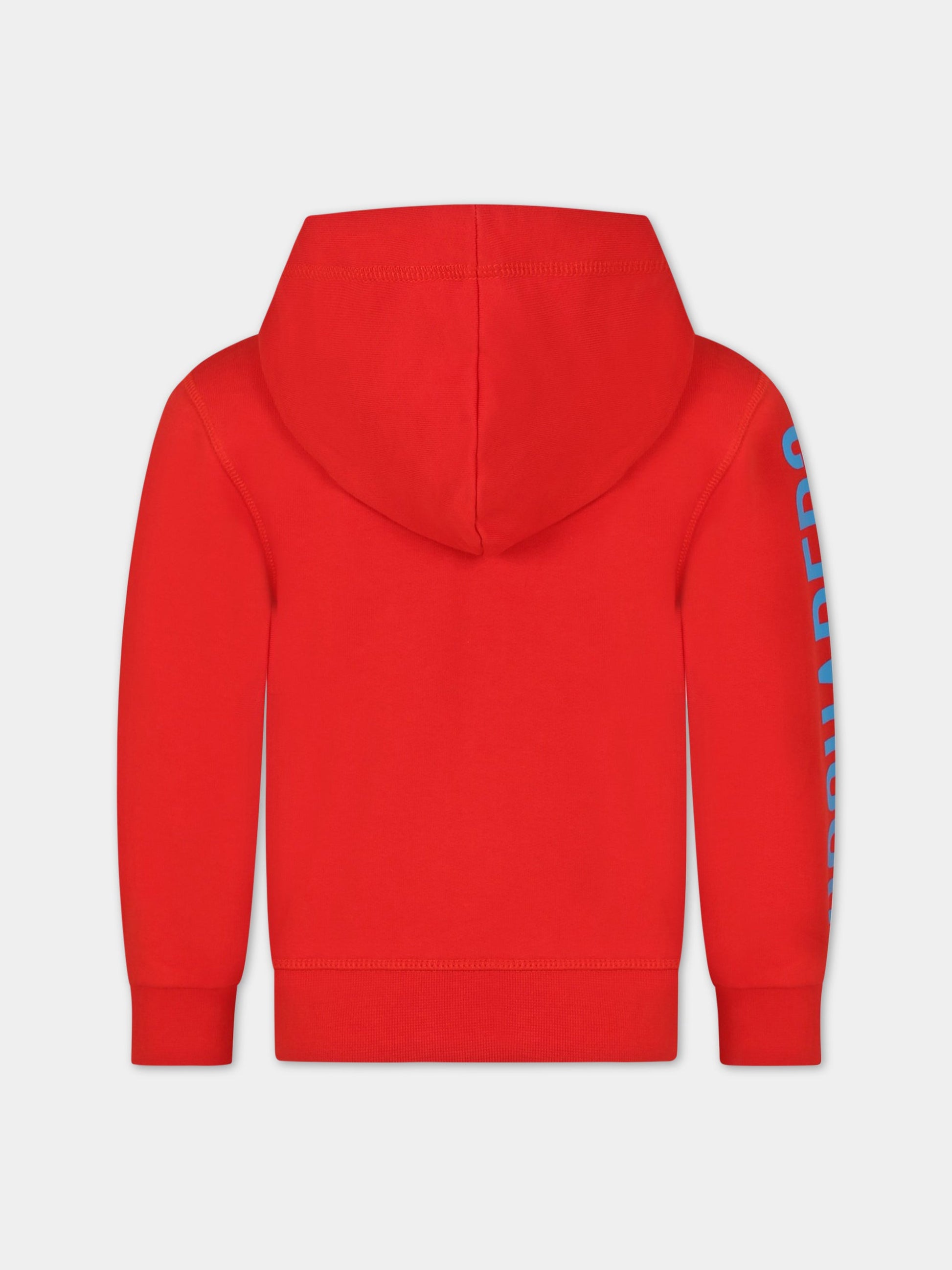 Felpa rossa per bambino con logo,Dsquared2,DQ1783 D0A4D DQ413