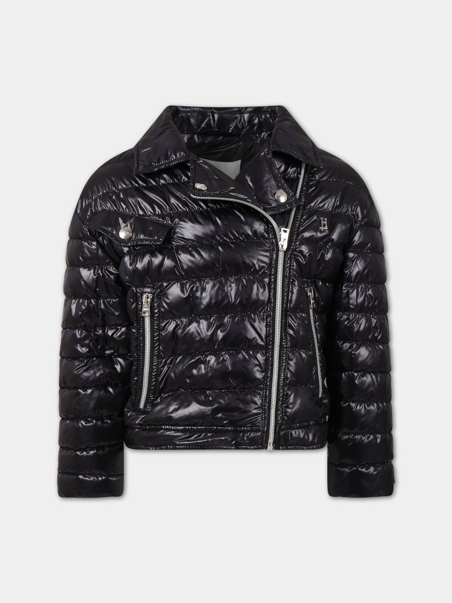 Piumino nero per bambina con logo,Herno Kids,PI000151G 12017 9300