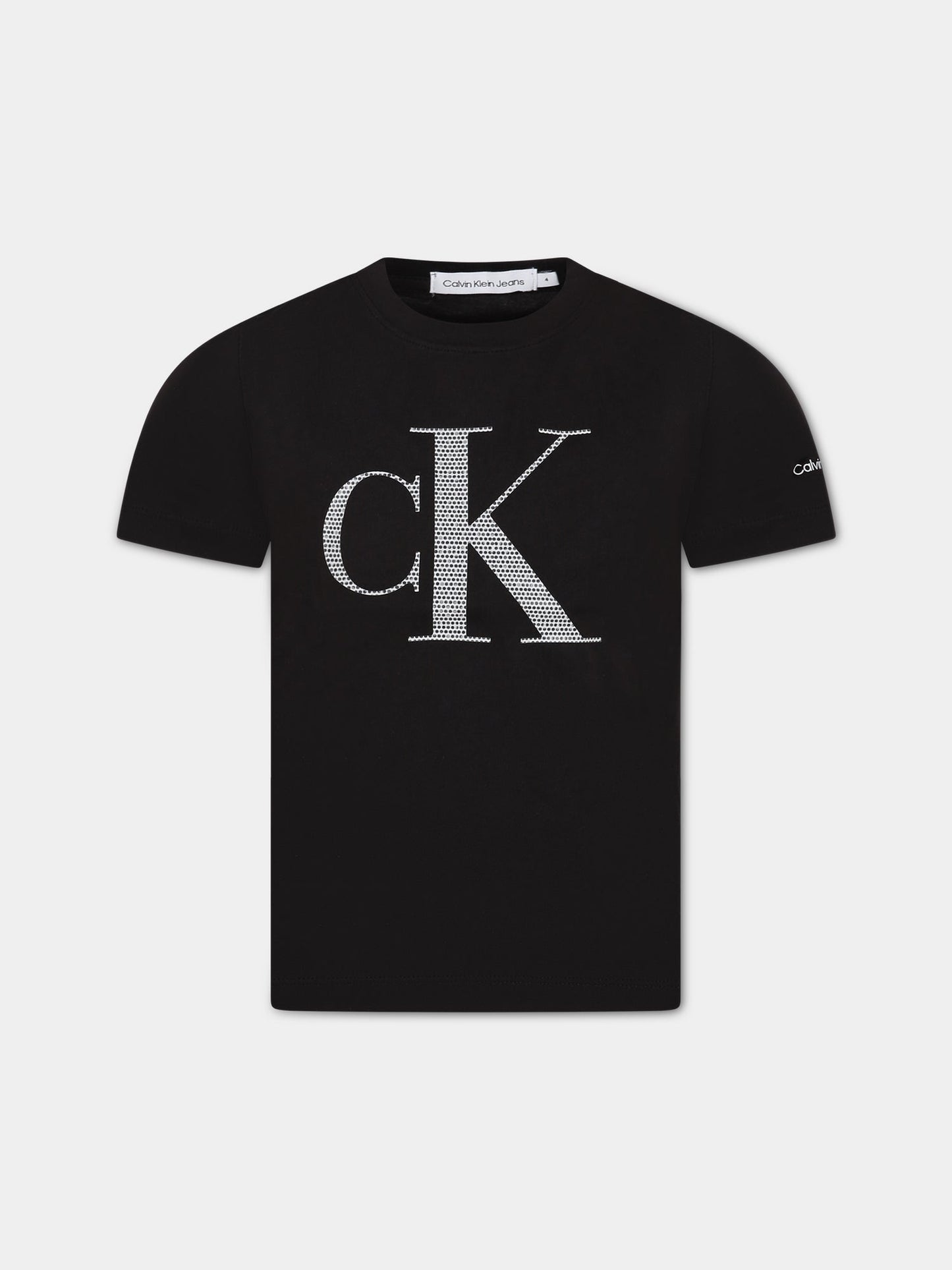 T-shirt nero per bambini con logo,Calvin Klein Kids,CKIB0IB01753 IB0IB01753 BEH