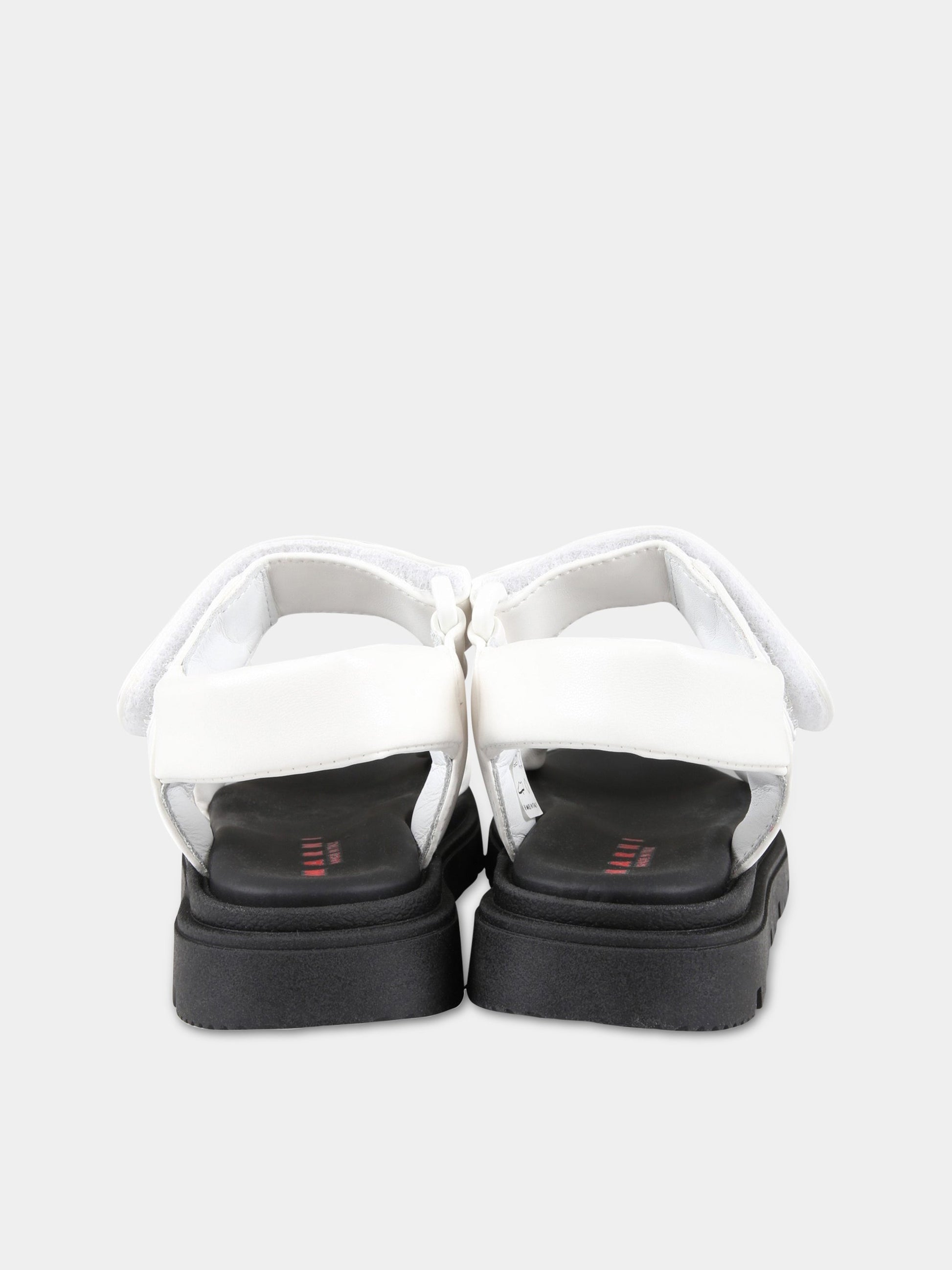 Sandali bianchi e neri per bambina con logo nero,Marni Kids,73461 3