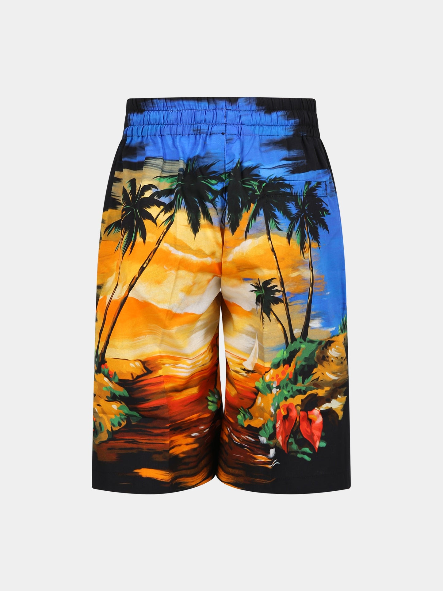 Shorts multicolor per bambino con stampa e logo,Dolce & Gabbana Kids,L43Q08 G7H0O HH4JK