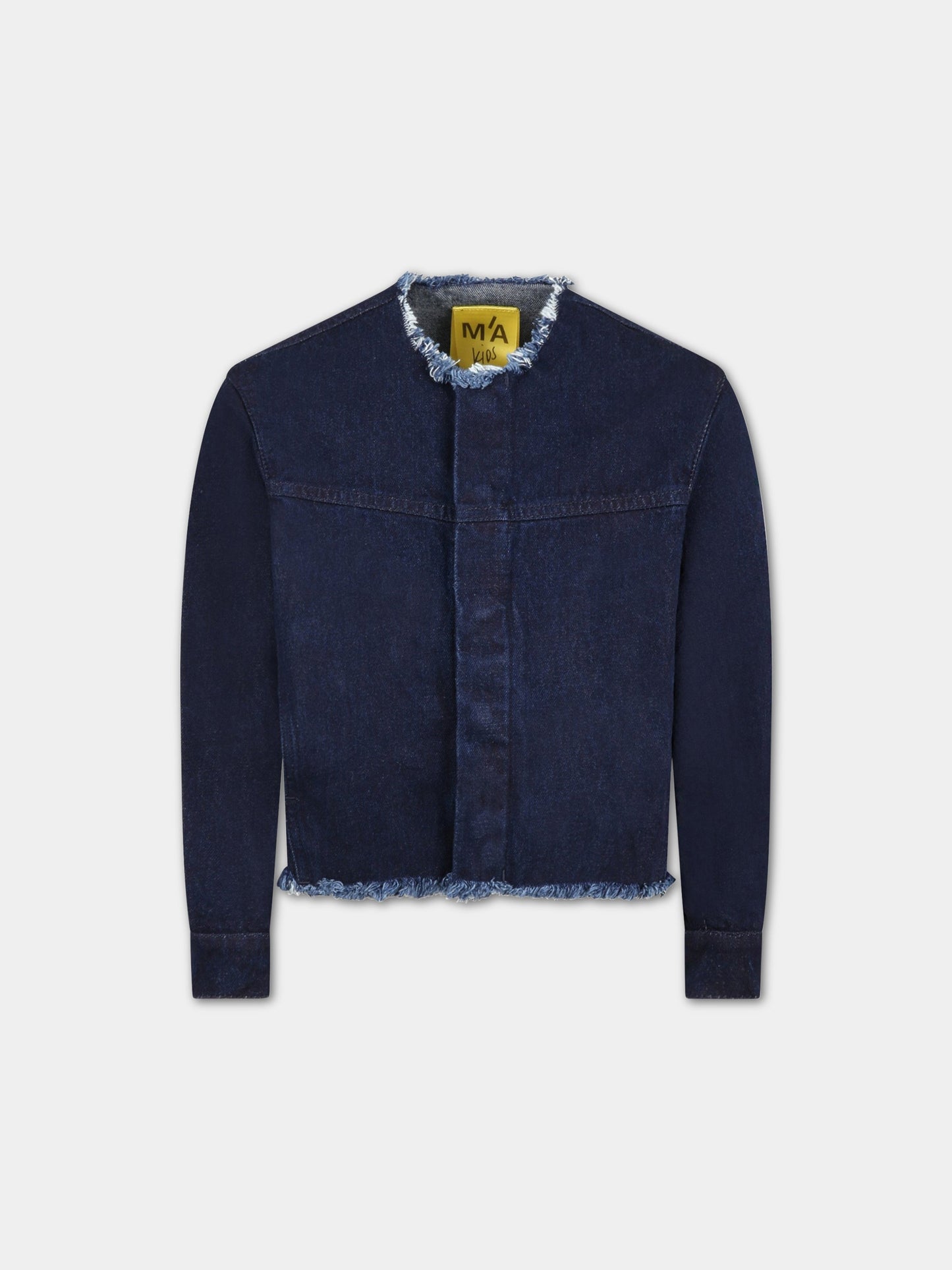 Giacca blu per bambina con patch logato,Marques Almeida,SS23COREJK0141DNM NAVY