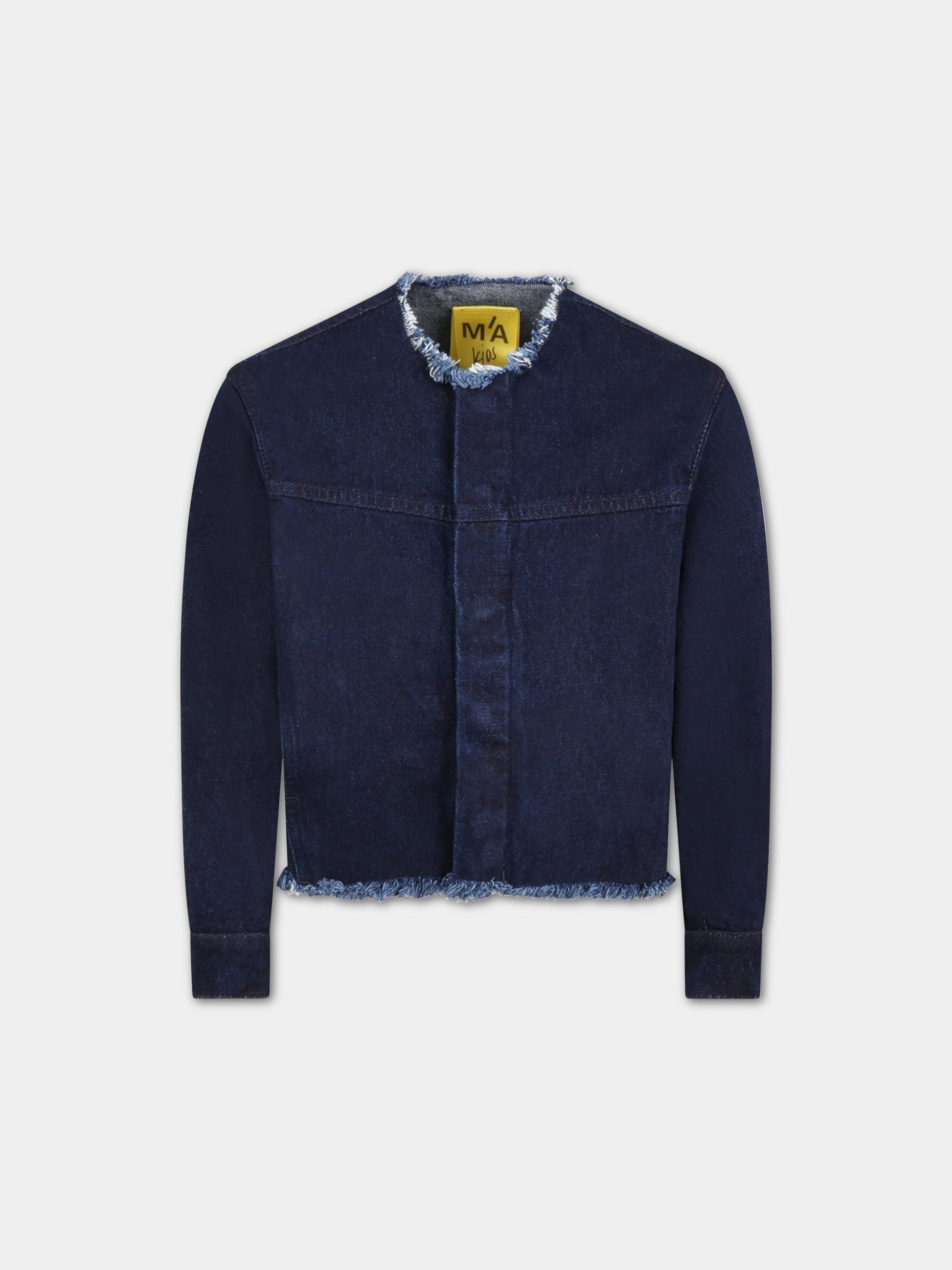 Giacca blu per bambina con patch logato,Marques Almeida,SS23COREJK0141DNM NAVY