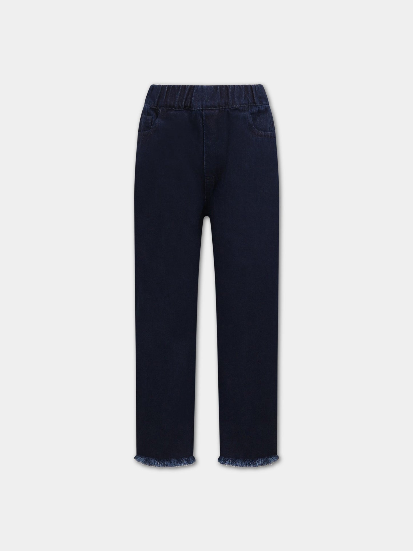 Jeans blu per bambina con patch logato,Marques Almeida,SS23CORETR0170DNM NAVY