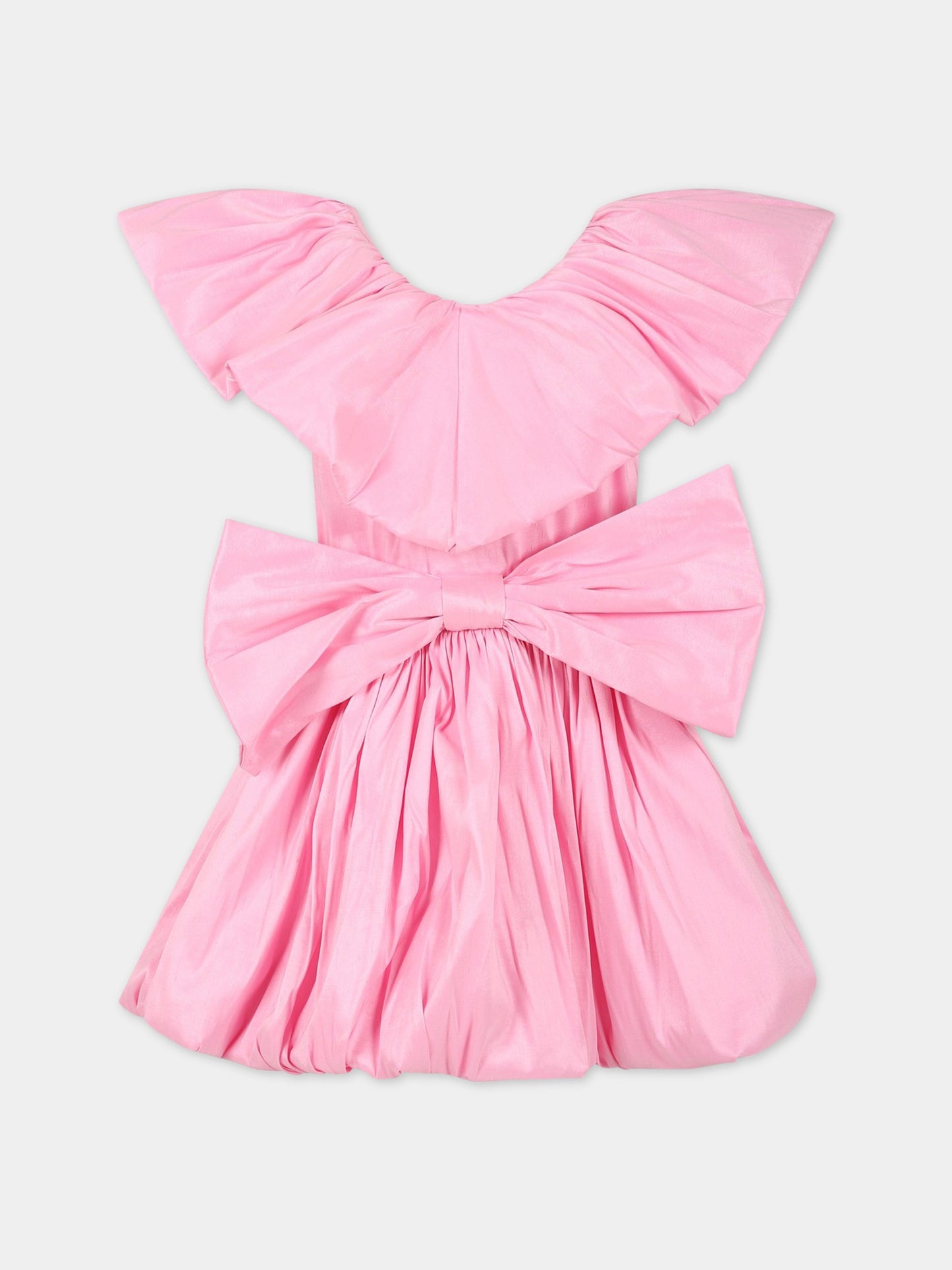 Vestito rosa per bambina con fiocco,Caroline Bosmans,SS23 4022 30 3000